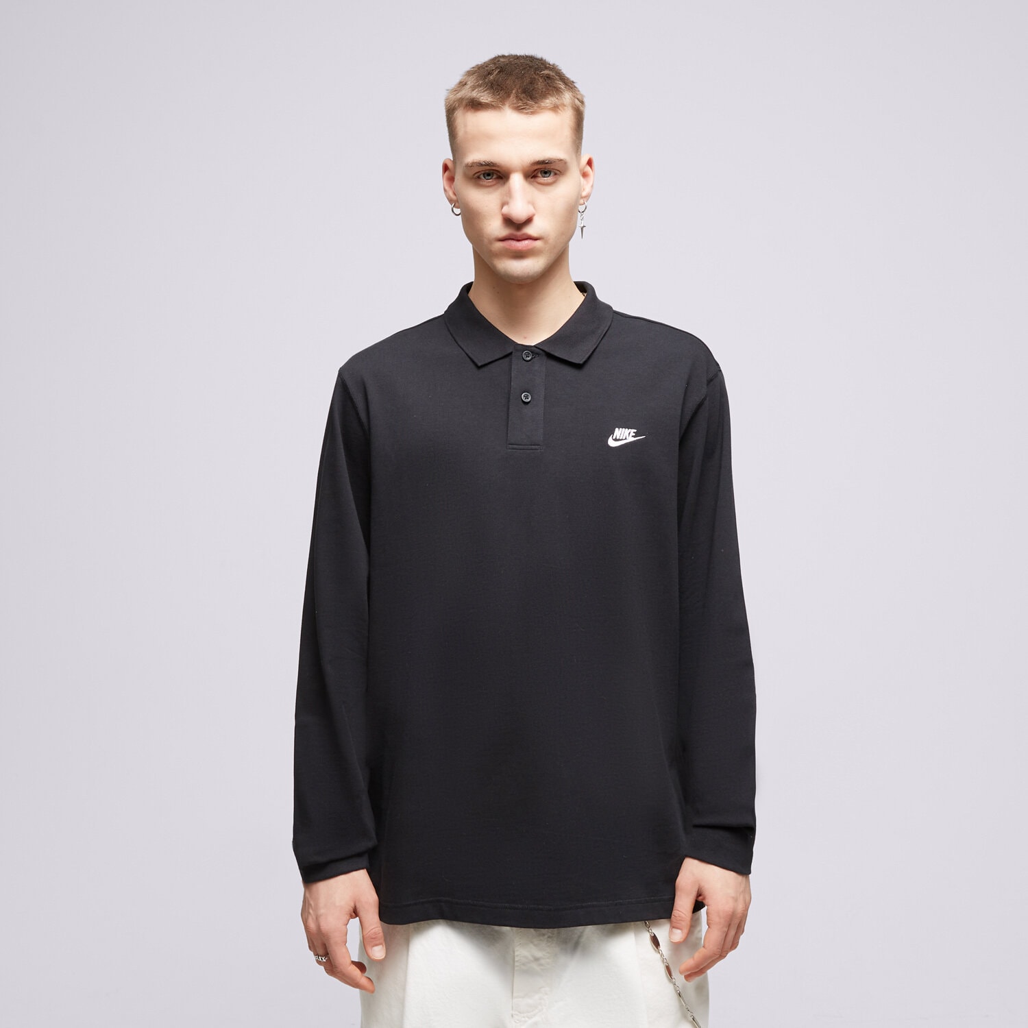 pánské polo tričko NIKE TRIČKO M NK CLUB KNIT LS TRIČKO FQ3417-010 ČERNÁ