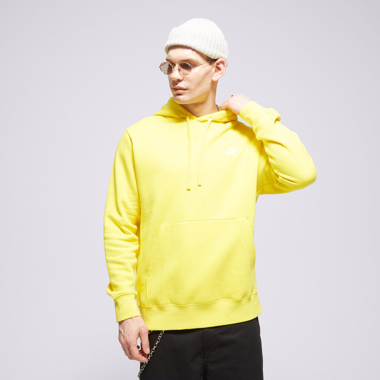 pánská mikina NIKE MIKINA S KAPUCÍ SPORTSWEAR CLUB FLEECE BV2654-718 ŽLUTÁ