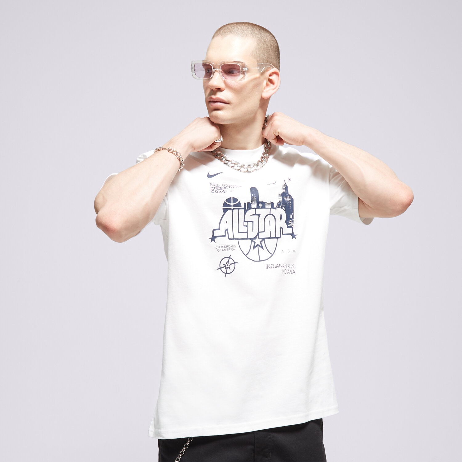 pánské tričko NIKE TRIČKO NBA M NK ASW M90 SS TEE N31 NBA FQ6528-100 BÍLÁ