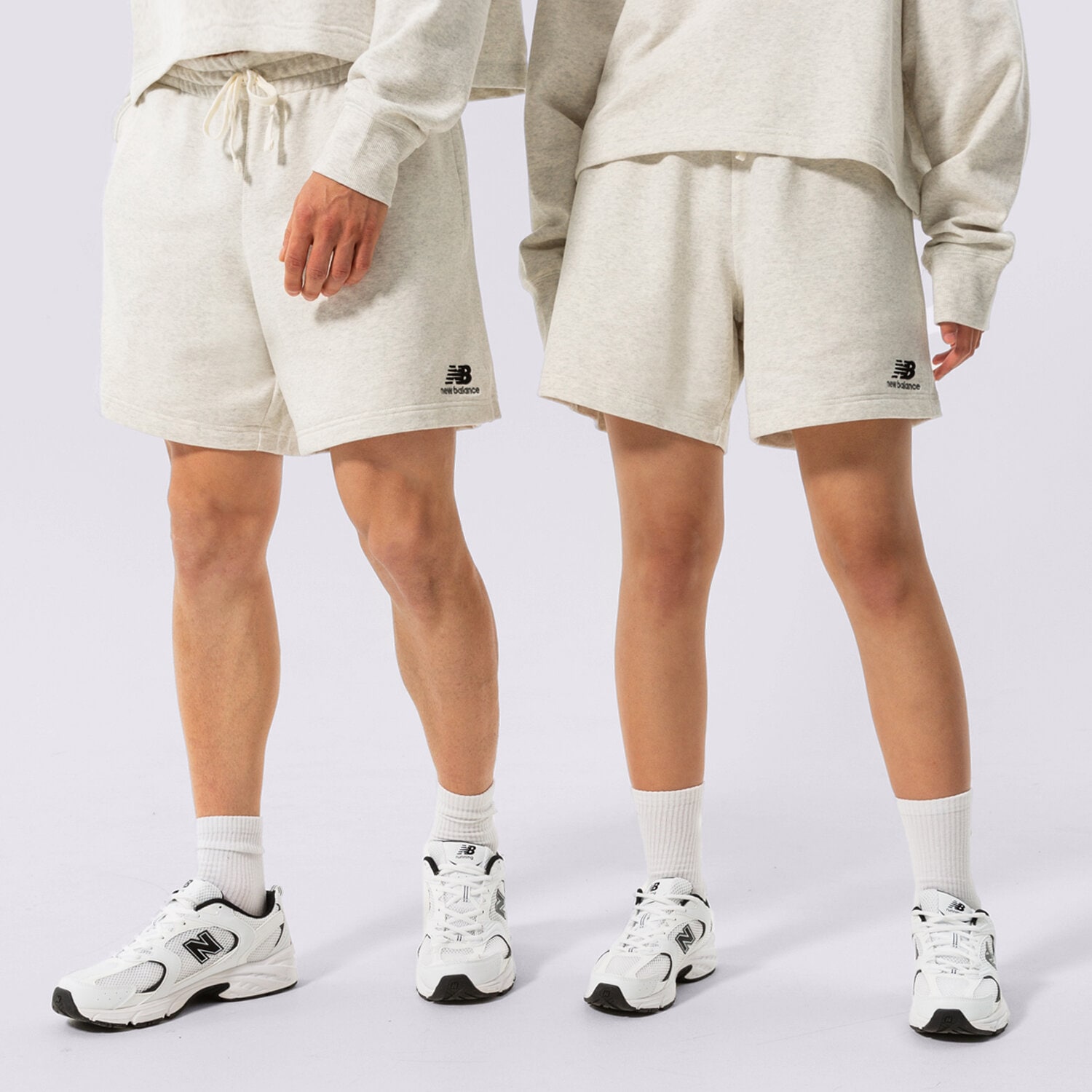 dámské kraťasy NEW BALANCE ŠORTKY  NB ESSENTIALS UNI-SSENTIALS FLEECE SHORT US21500SAH ŠEDÁ