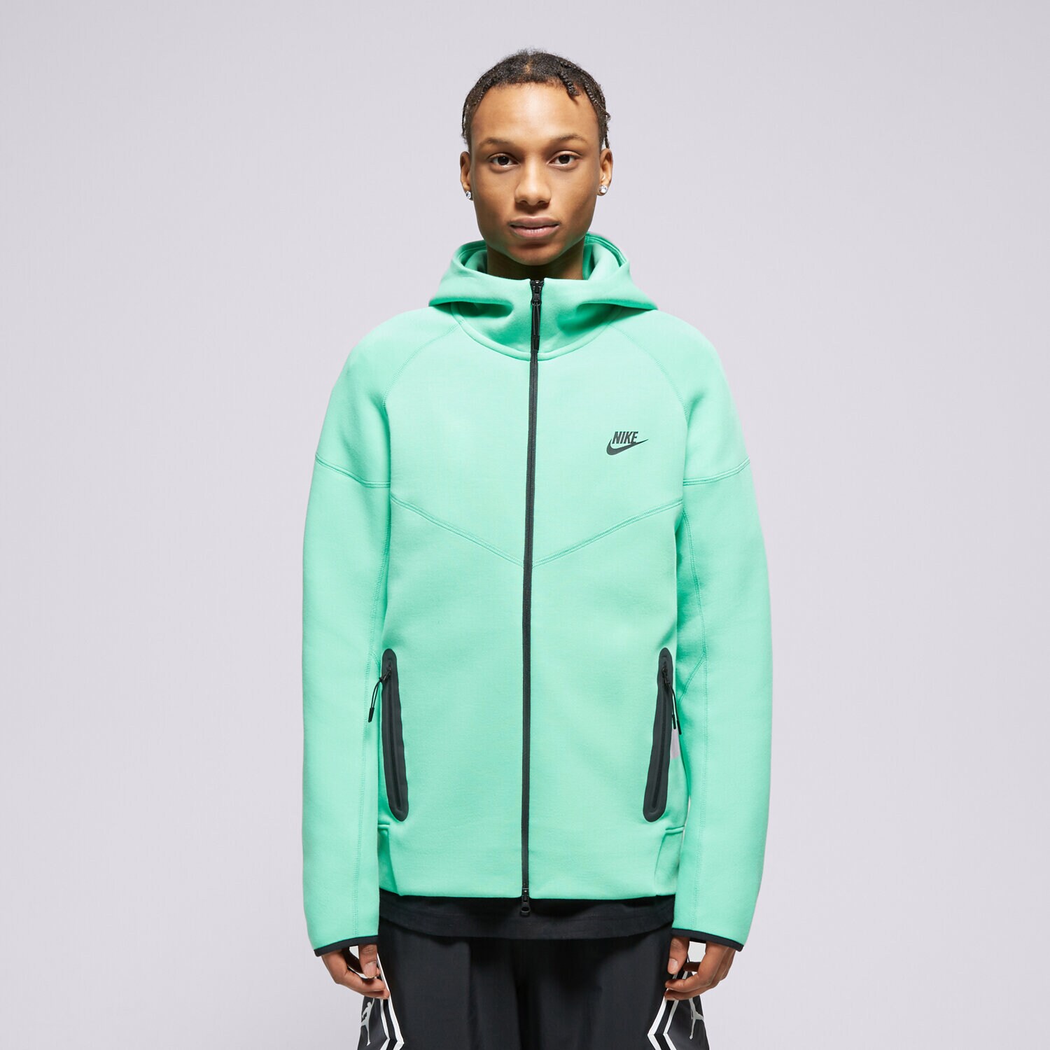 pánská mikina NIKE MIKINA S KAPUCÍ M NK TCH FLC FZ WR HOODIE FB7921-363 ZELENÁ