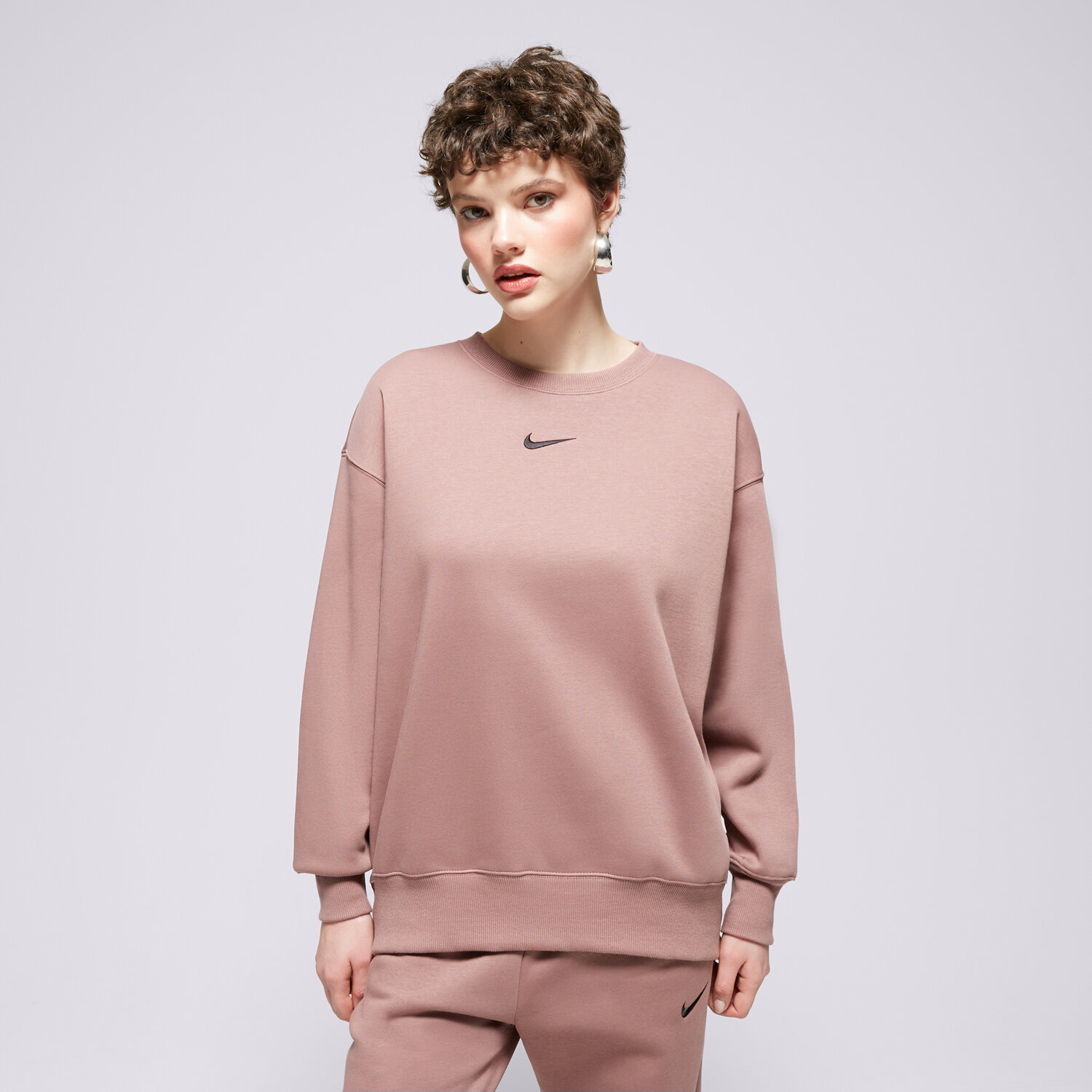dámská mikina NIKE MIKINA W NSW PHNX FLC OS CREW DQ5733-208 HNĚDÁ
