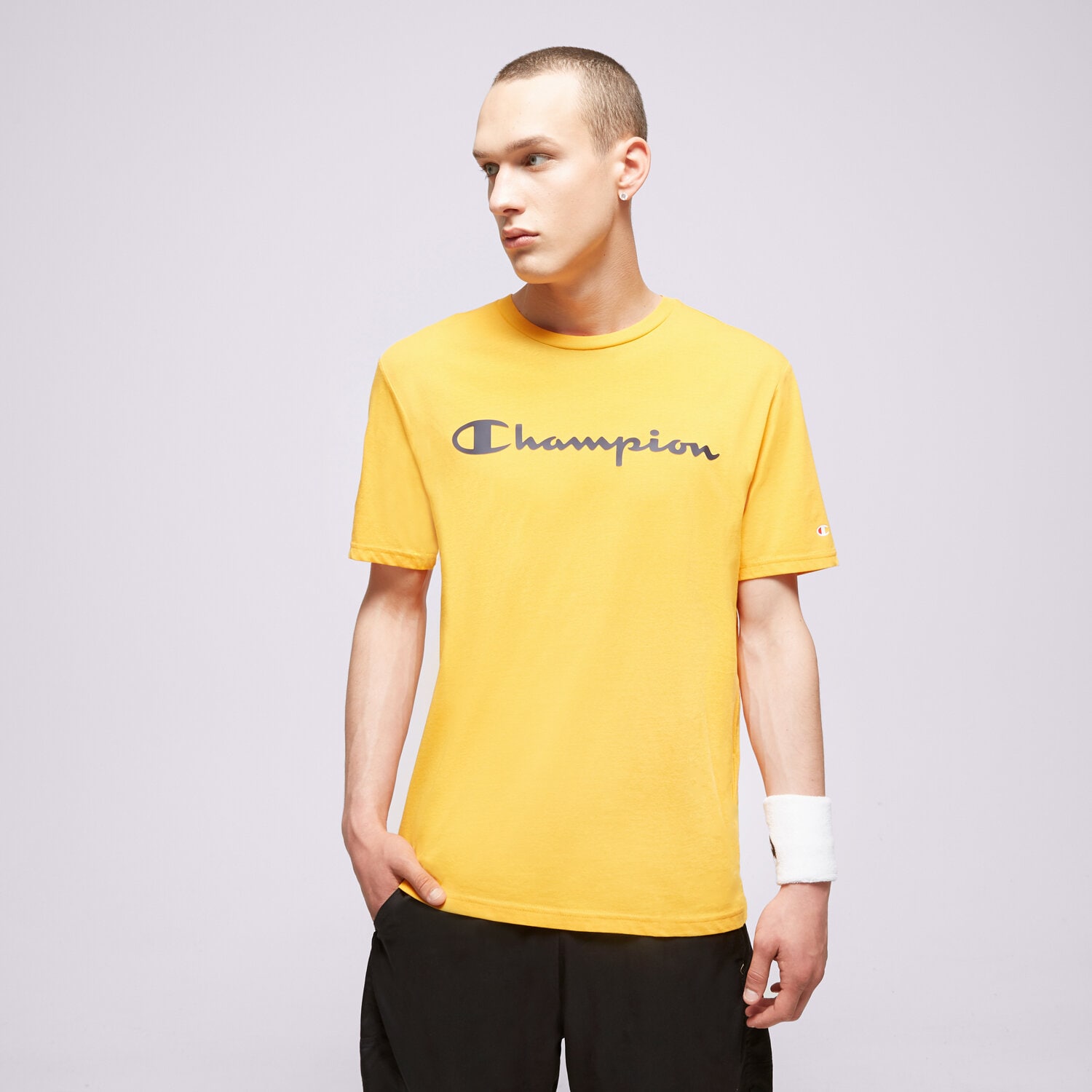 pánské tričko CHAMPION TRIČKO CREWNECK TRIČKO 218284YS113 hořčicová