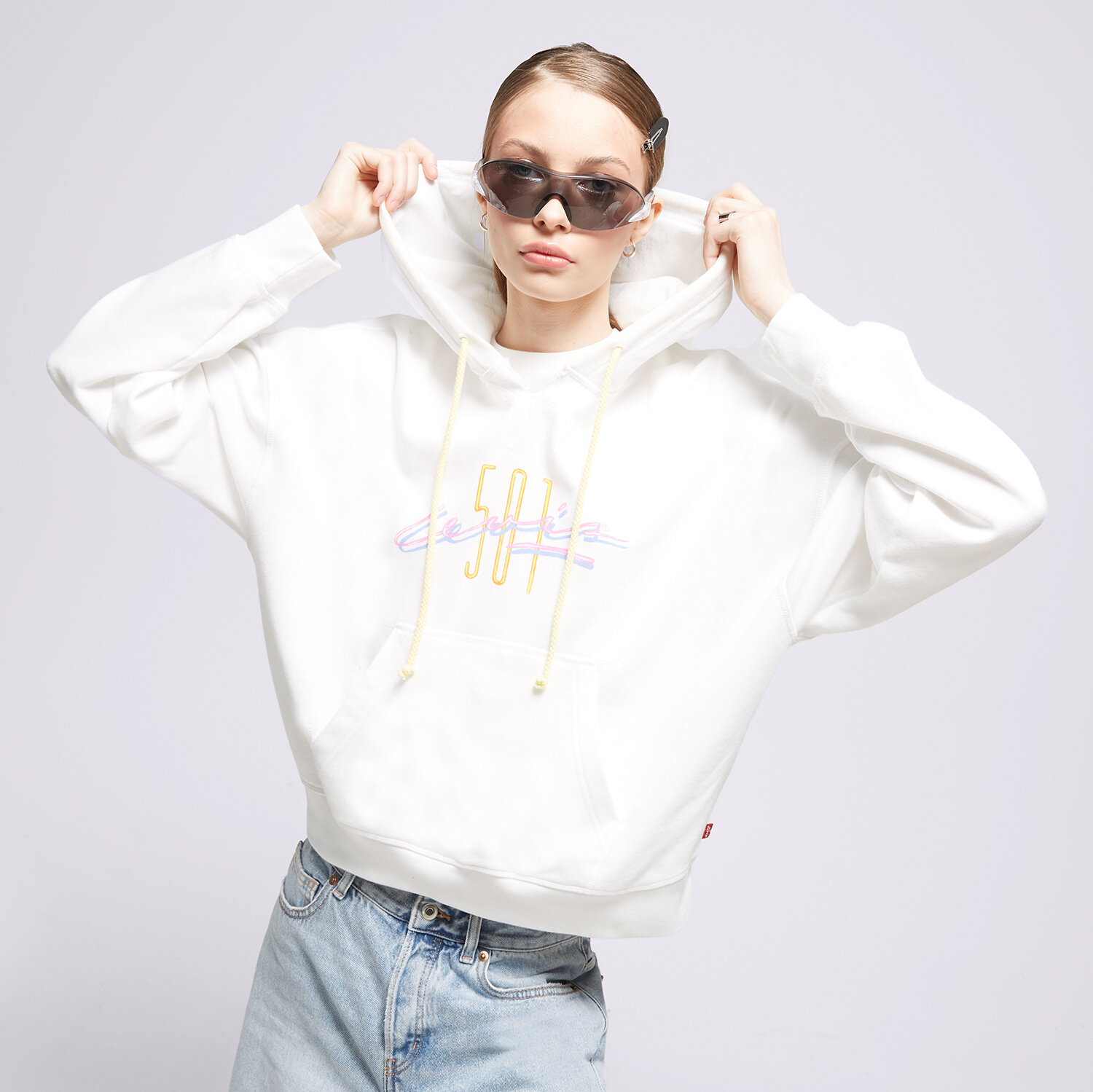 dámská mikina LEVI'S MIKINA S KAPUCÍ AUTHENTIC 501 ANNIVERSARY A5591-0000 VÍCEBAREVNÁ