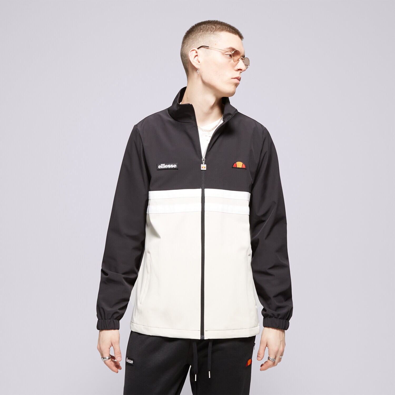 Přechodná bunda pánská (podzimní, jarní) ELLESSE BUNDA LOSELLI JACKET BLK/OFF WHT SHR20111054 ČERNÁ