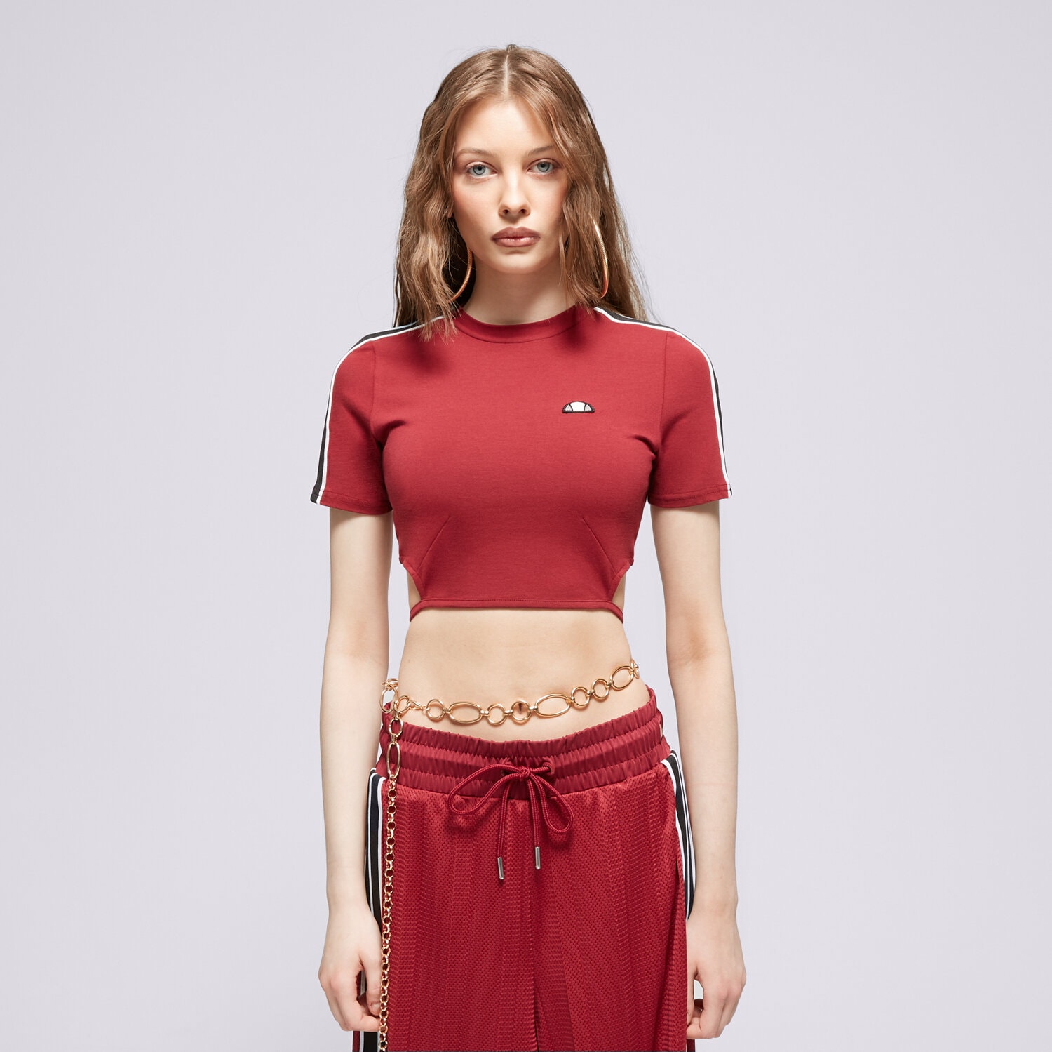 dámské tričko ELLESSE TRIČKO MALDONADO CROPPED TRIČKO BRGND SGV20144800 BORDOVÁ