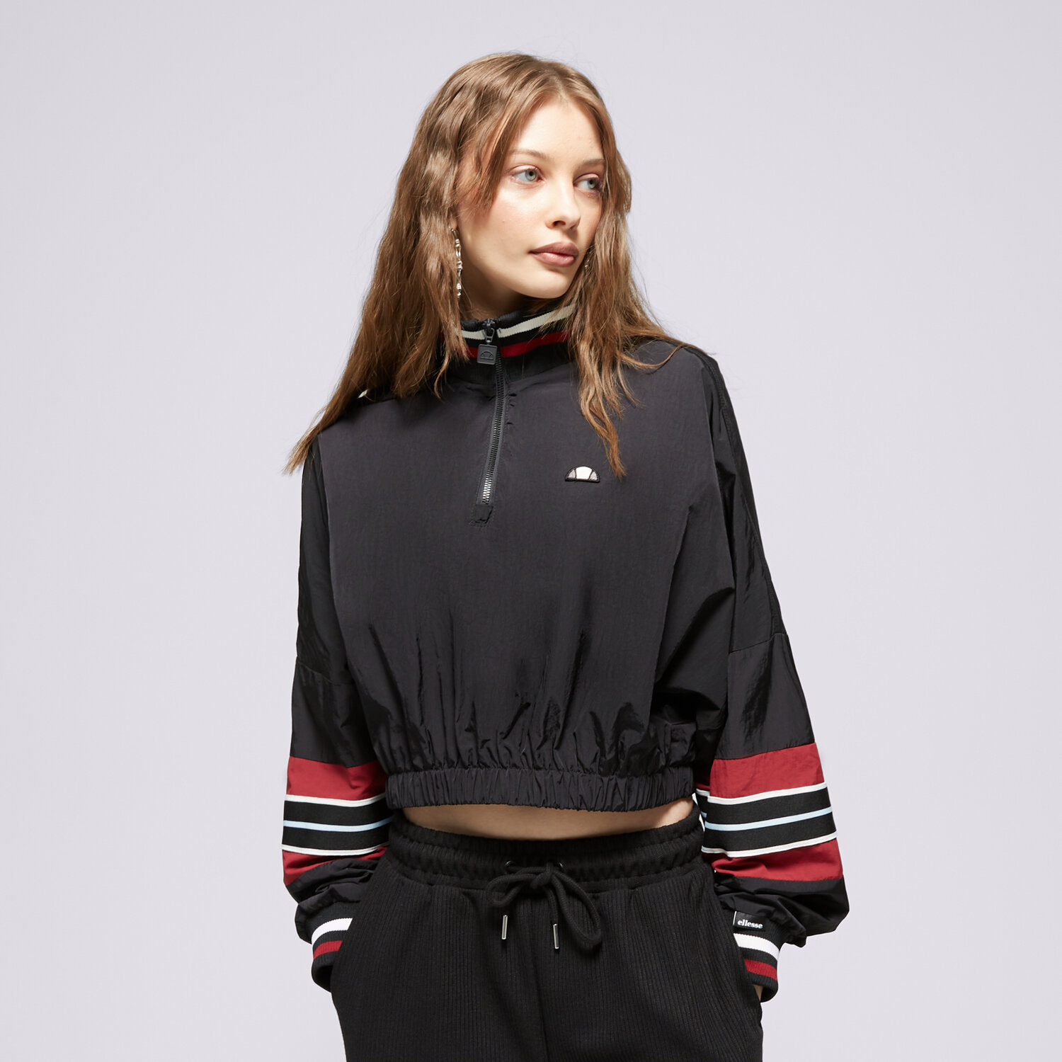 dámská mikina ELLESSE MIKINA ROZEPÍNACÍ TAMMY CROP TRACK TOP BLK SGV20150011 ČERNÁ