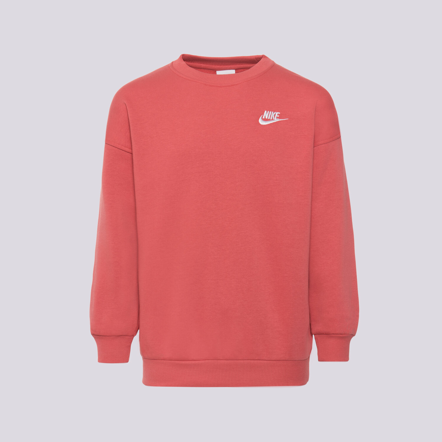 dětská mikina NIKE MIKINA G NSW CLUB FLC OVRSZD CREW LBR G FD2923-655 korálová