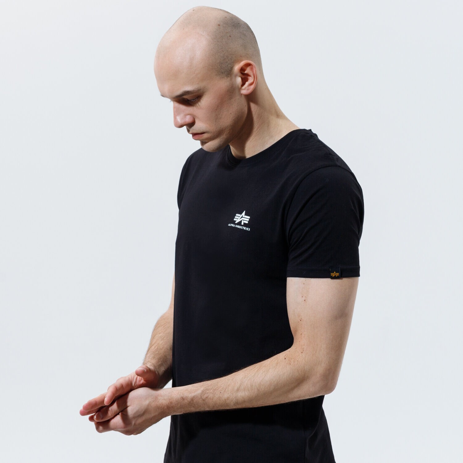pánské tričko ALPHA INDUSTRIES TRIČKO BASIC T SMALL LOGO 188505-03 ČERNÁ