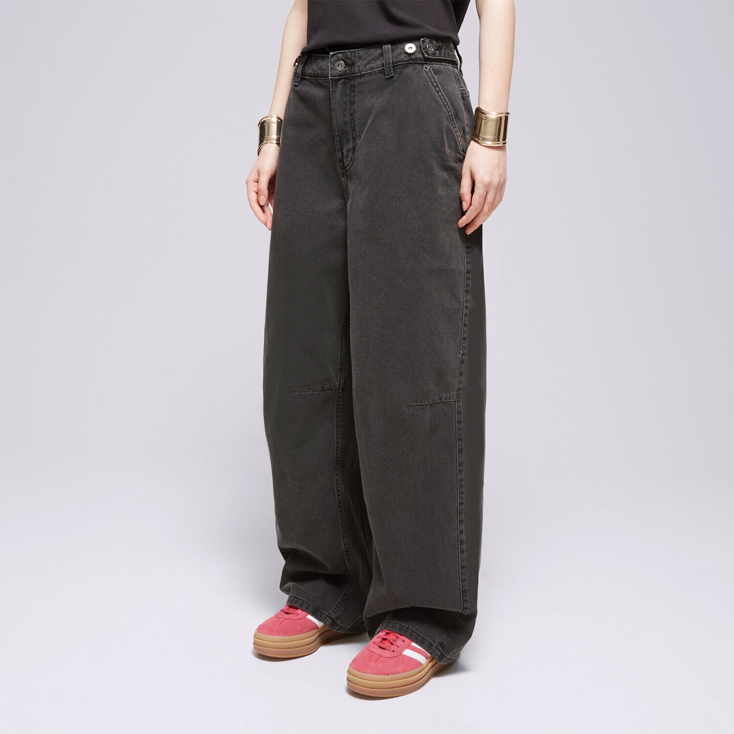 dámské kalhoty VANS KALHOTY  CURBSIDE PANT VN000FVHBLK1 ČERNÁ