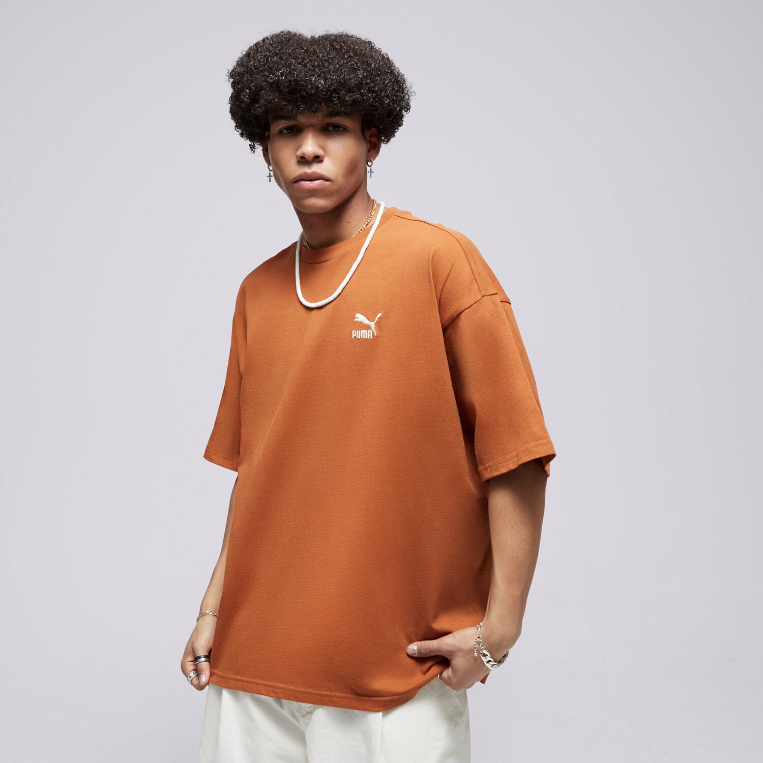pánské tričko PUMA TRIČKO BETTER CLASSICS OVERSIZED TEE 67918881 HNĚDÁ