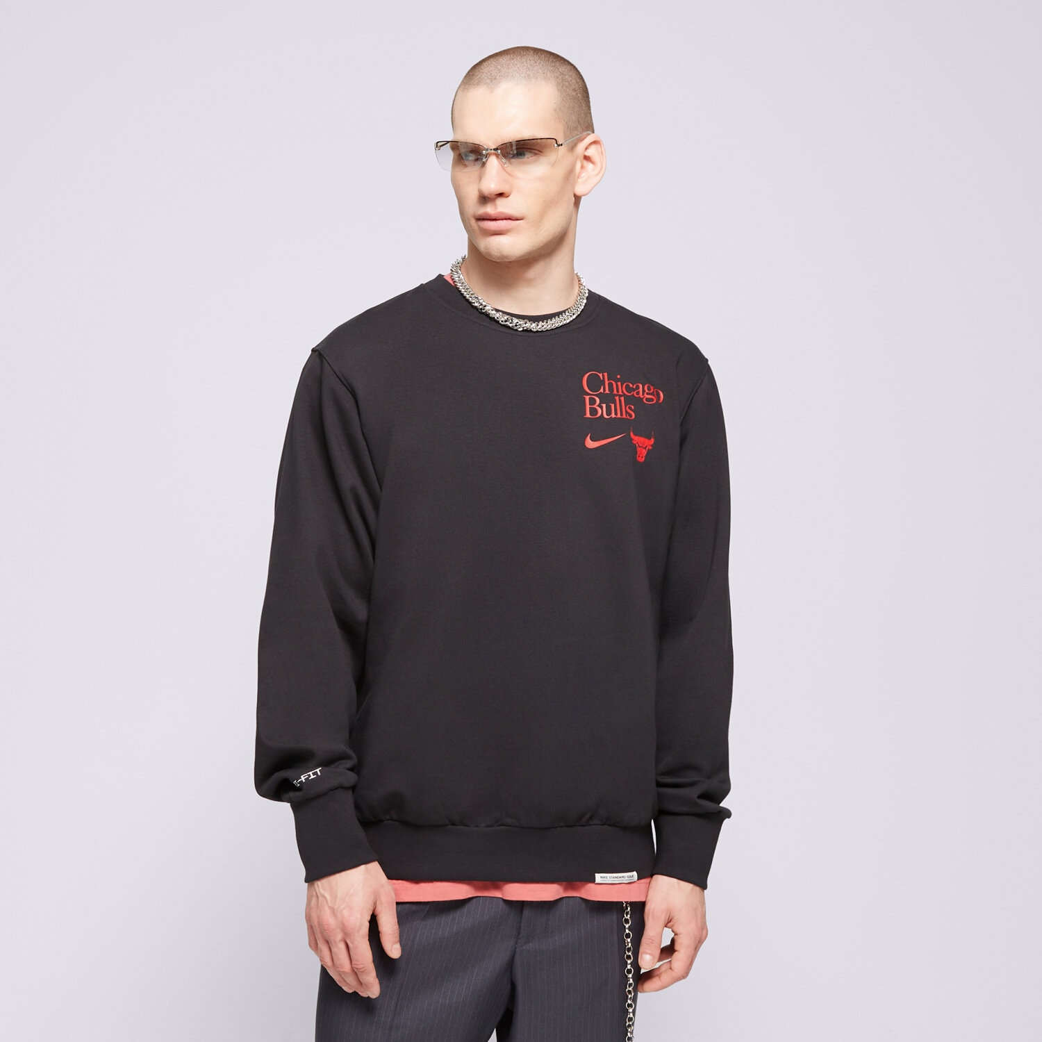 pánská mikina NIKE MIKINA CHI MNK DF STD ISS CRW CTS GX NBA FD8649-010 ČERNÁ