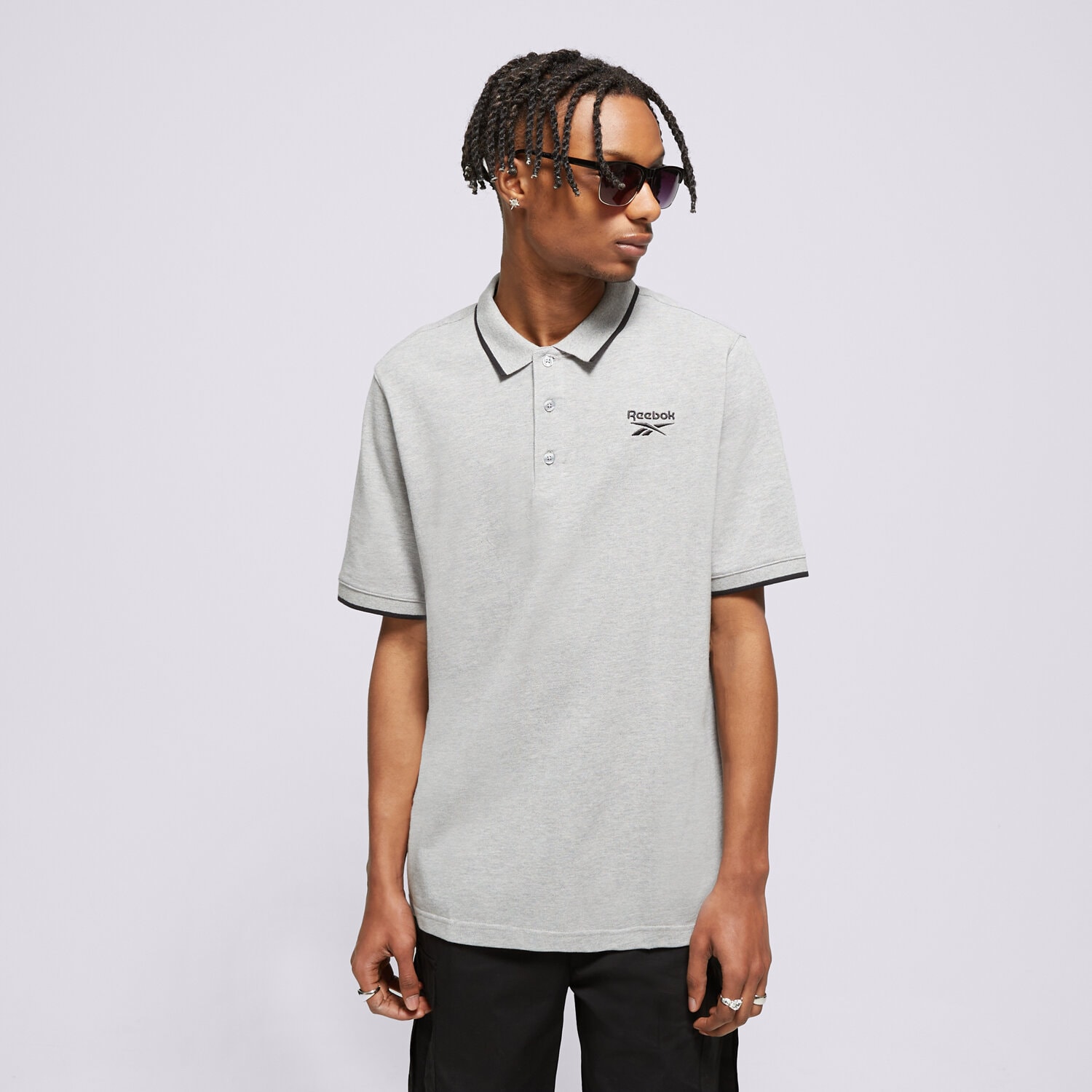 pánské polo tričko REEBOK TRIČKO REEBOK IDENTITY SMALL LOGO TRIČKO 100073037 ŠEDÁ