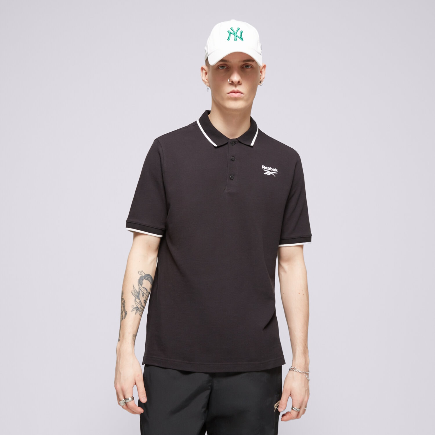 pánské polo tričko REEBOK TRIČKO REEBOK IDENTITY SMALL LOGO TRIČKO 100073035 ČERNÁ