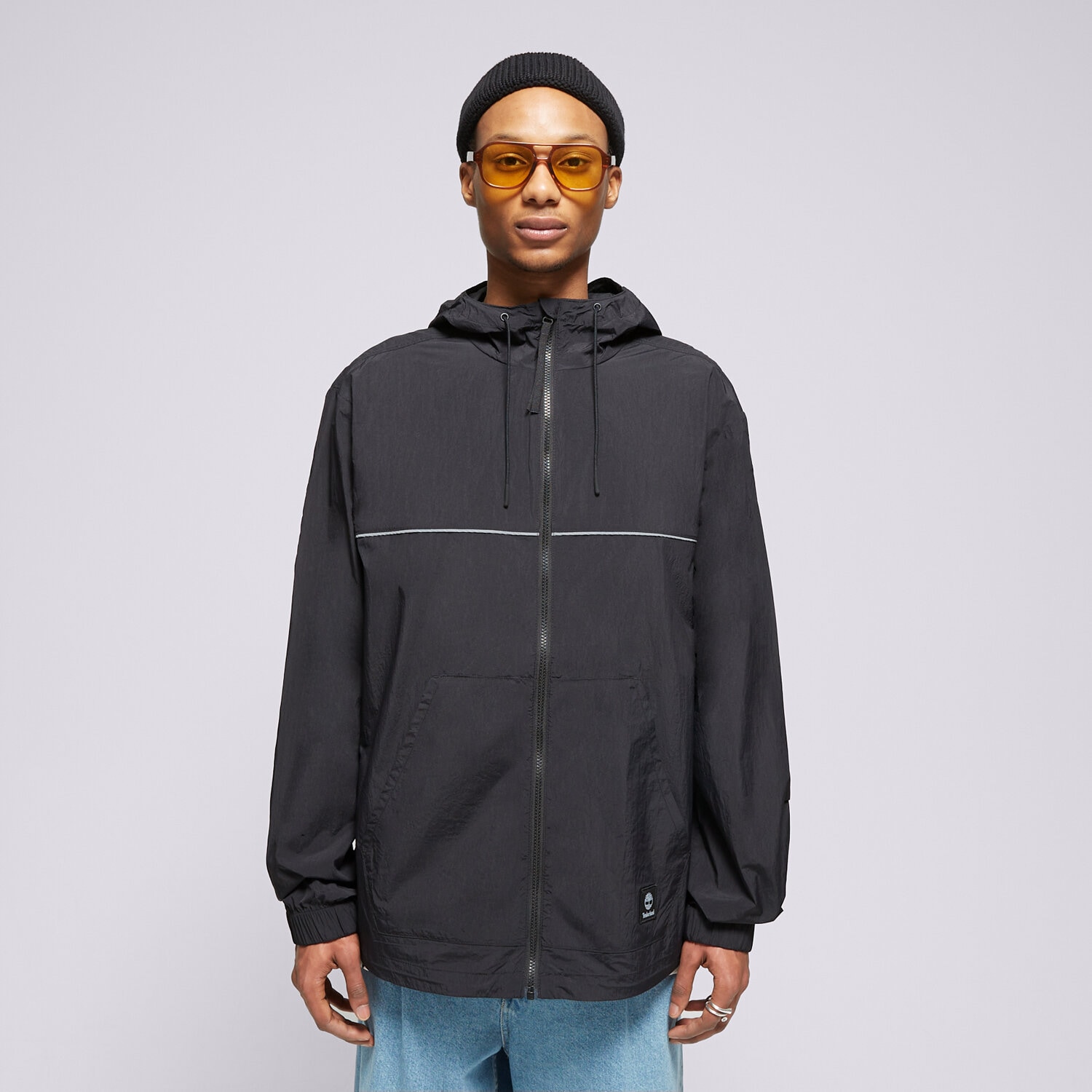 Přechodná bunda pánská (podzimní, jarní) TIMBERLAND BUNDA WINDBREAKER FULL-ZIP JACKET TB0A5REX0011 ČERNÁ