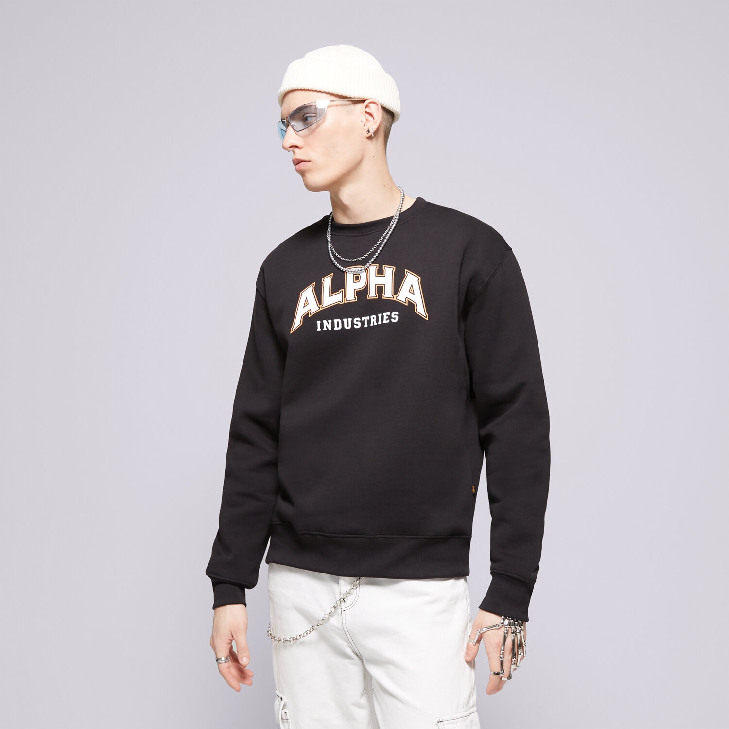 pánská mikina ALPHA INDUSTRIES MIKINA COLLEGE SWEATER 14630103 ČERNÁ
