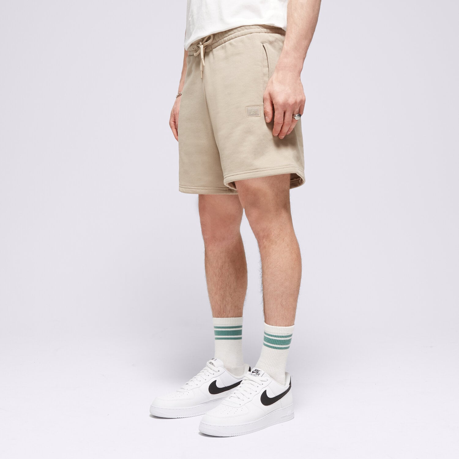 pánské kraťasy ALPHA INDUSTRIES ŠORTKY  ALPHA ESSENTIALS RL SHORT 146363679 BÉŽOVÁ
