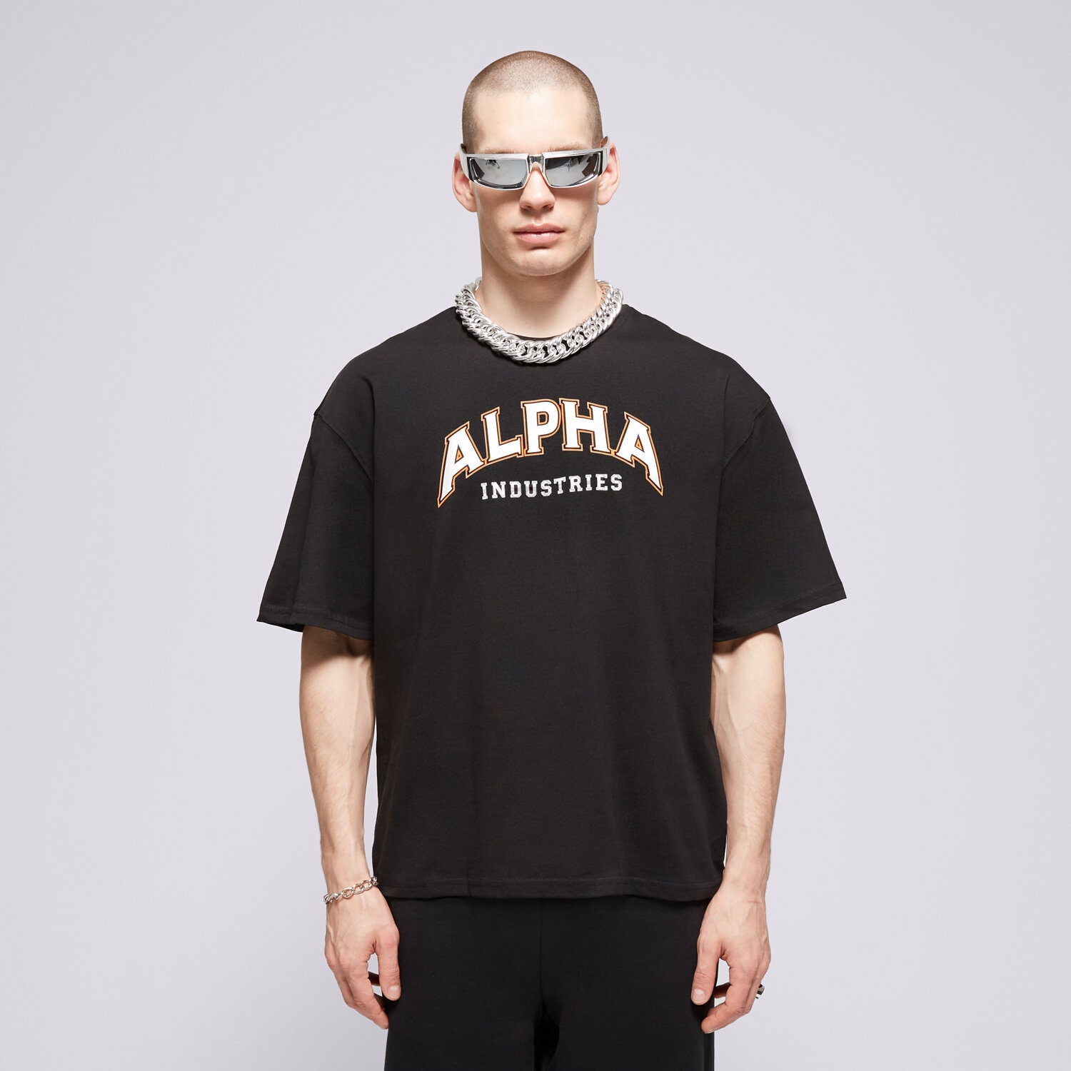 pánské tričko ALPHA INDUSTRIES TRIČKO COLLEGE T 14650103 ČERNÁ