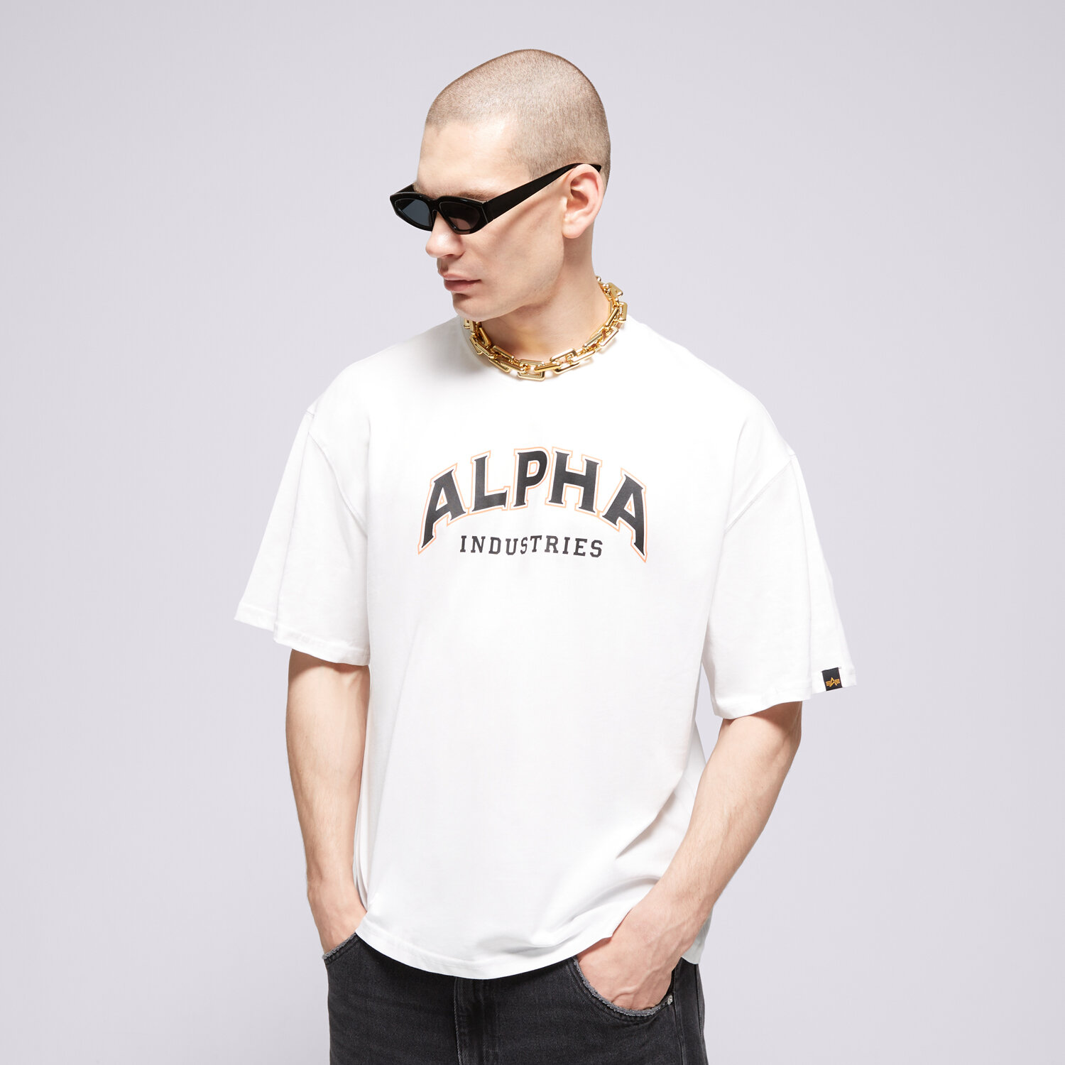 pánské tričko ALPHA INDUSTRIES TRIČKO COLLEGE T 14650109 BÍLÁ