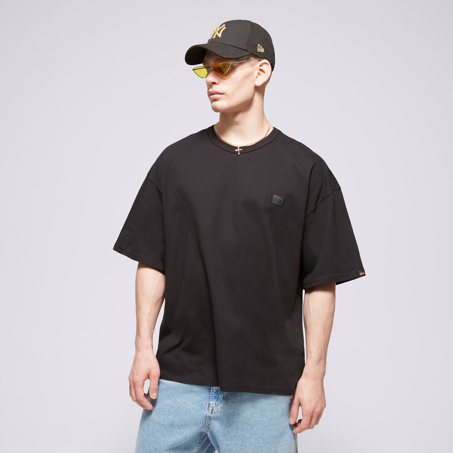 pánské tričko ALPHA INDUSTRIES TRIČKO ALPHA ESSENTIALS RL T 14650403 ČERNÁ