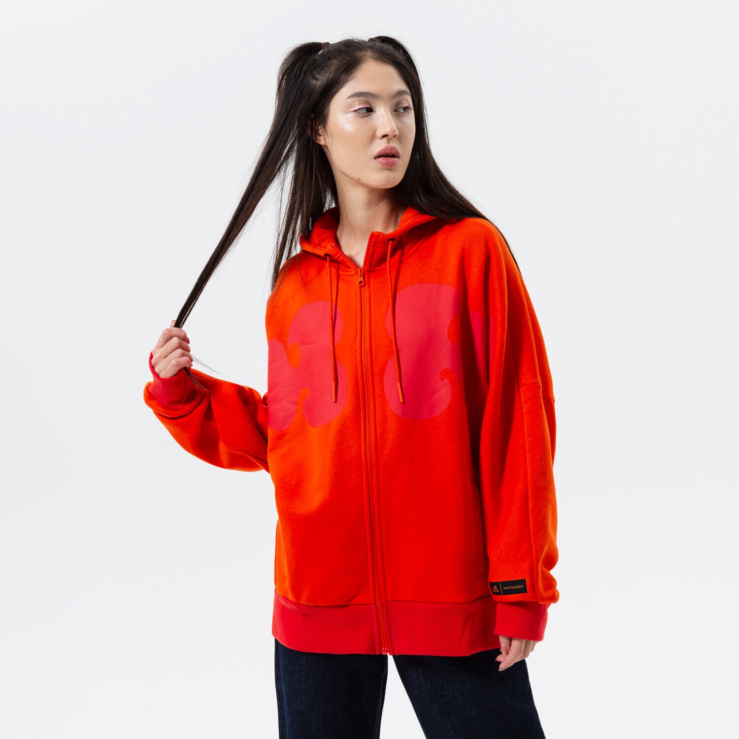 dámská mikina ADIDAS MIKINA ROZEPÍNACÍ S KAPUCÍ MMK CORANG HJ7304 korálová