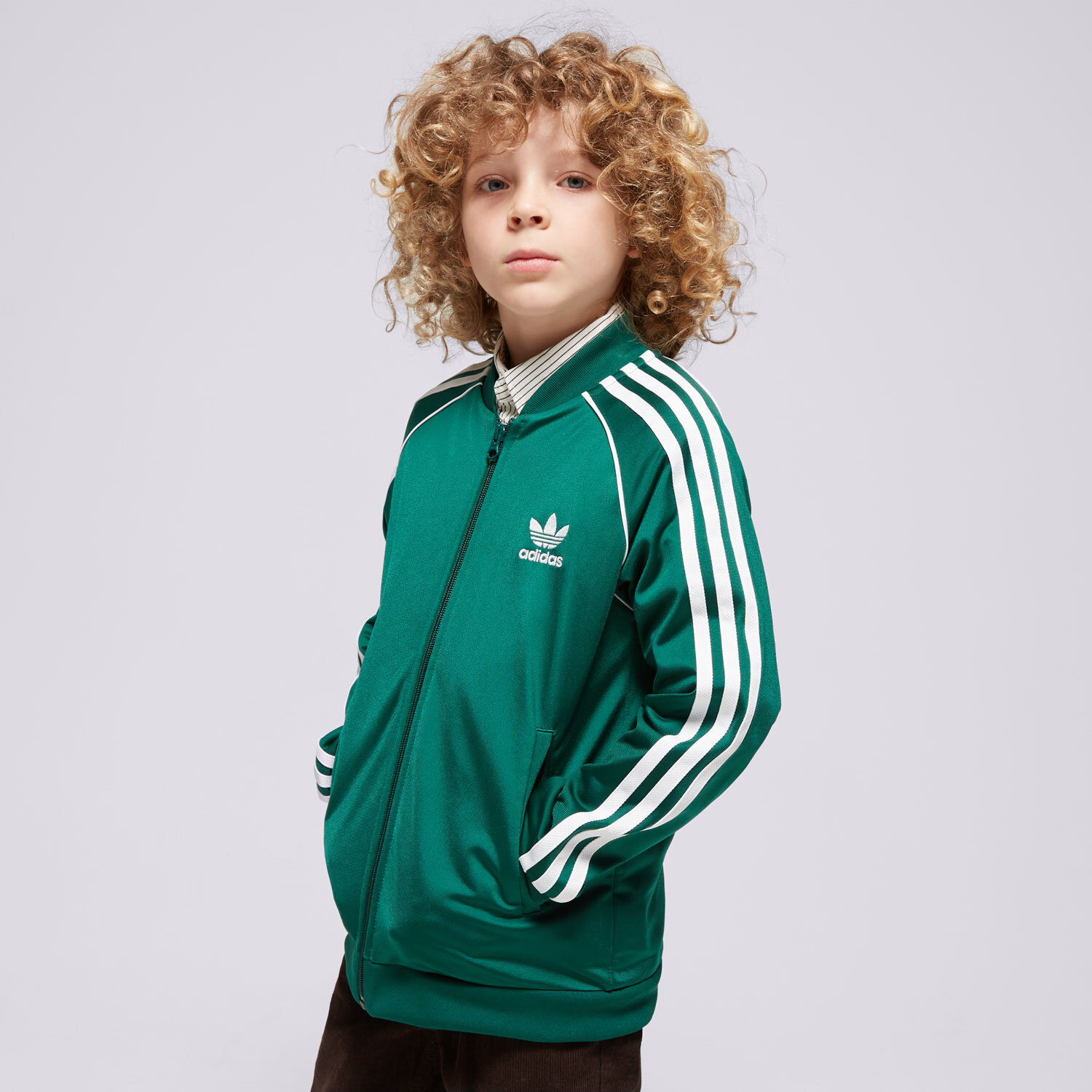 dětská mikina ADIDAS MIKINA SST TRACK TOP BOY IN8477 ZELENÁ