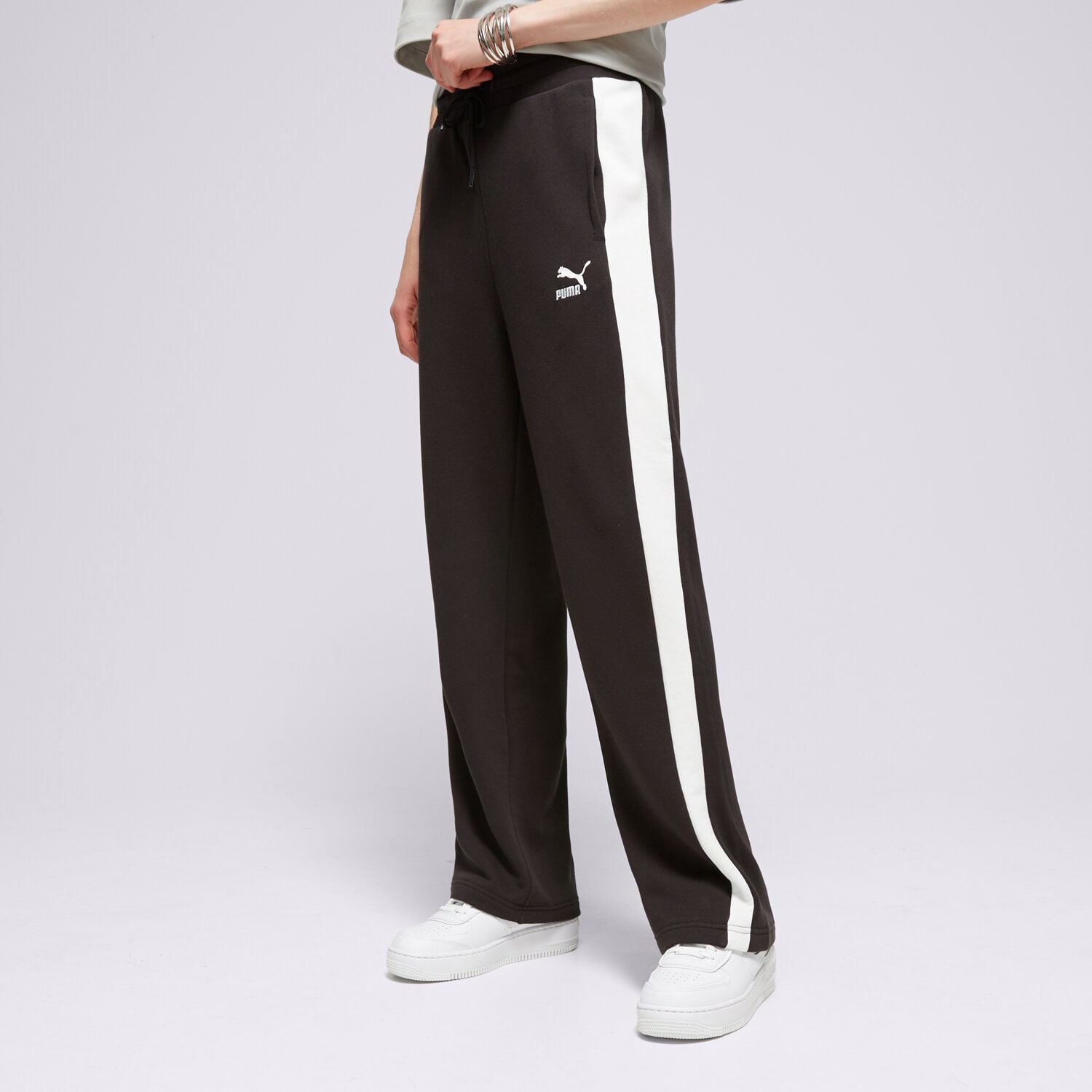 dámské kalhoty PUMA KALHOTY  ICONIC T7 STRAIGHT LEG TRACK 62541101 ČERNÁ