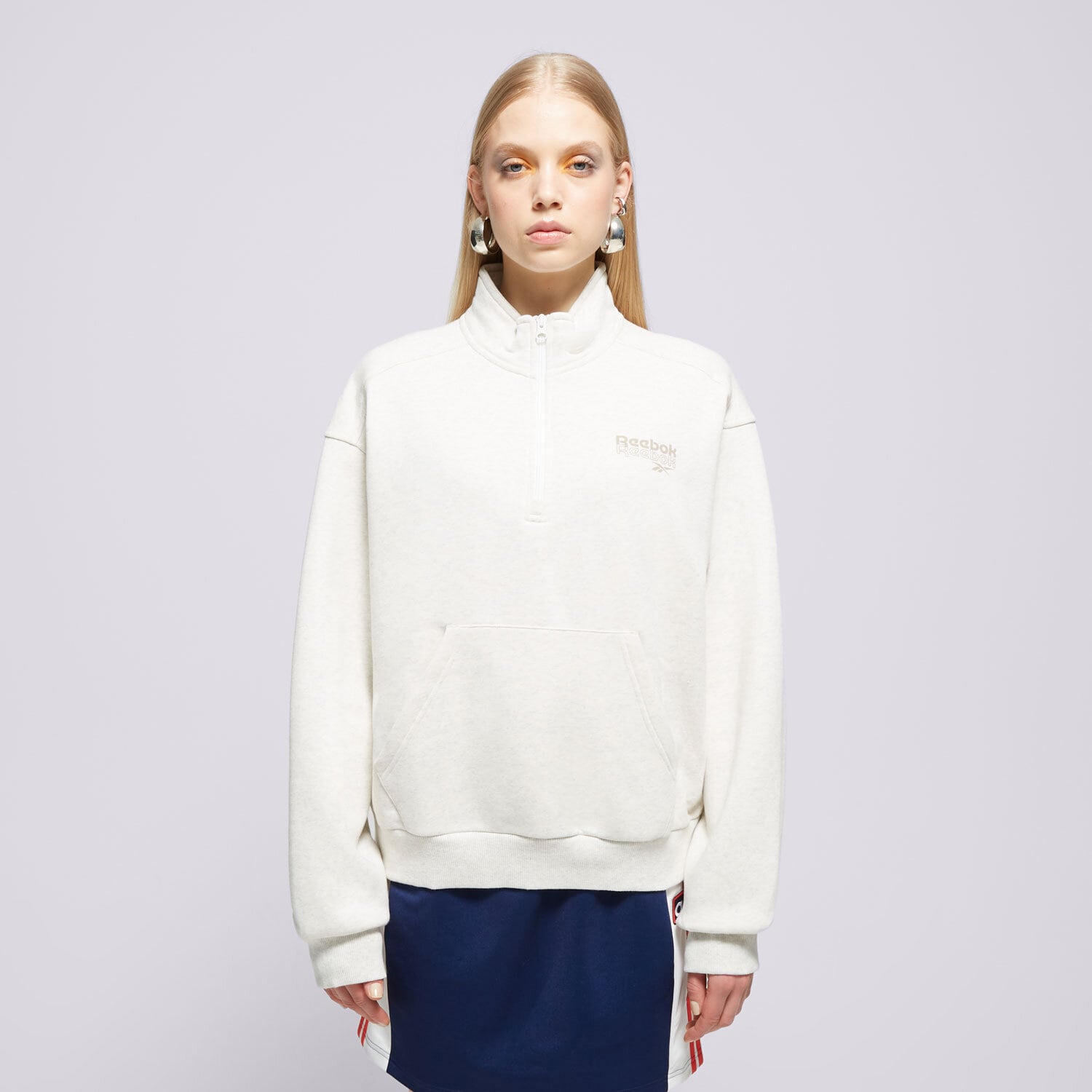 dámská mikina REEBOK MIKINA ROZEPÍNACÍ RIE 1/4 ZIP 100075402 BÉŽOVÁ
