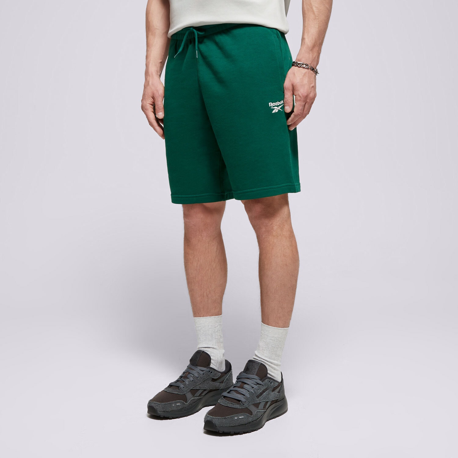 pánské kraťasy REEBOK ŠORTKY  RI FT LEFT LEG 100076441 ZELENÁ