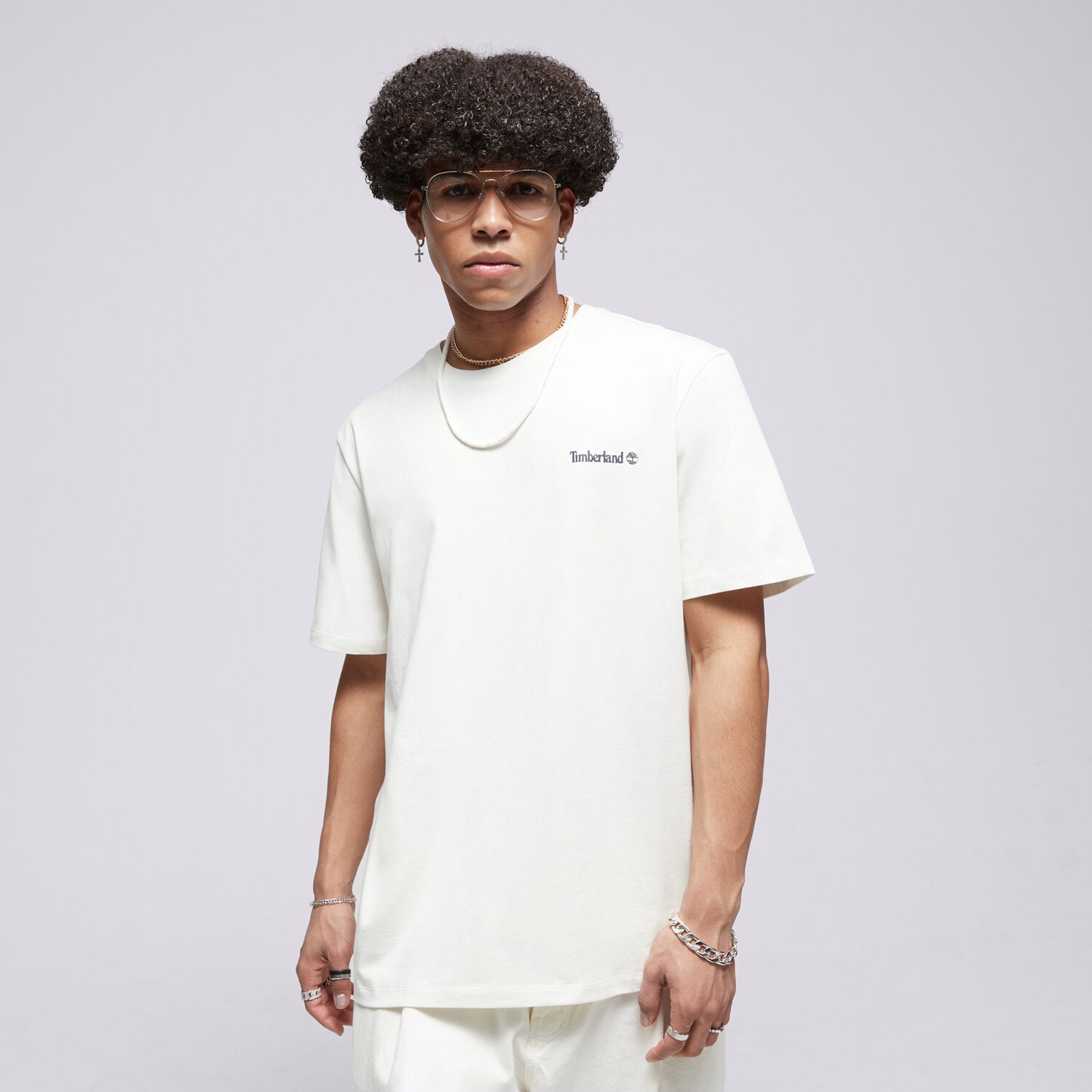 pánské tričko TIMBERLAND TRIČKO SMALL LOGO PRINT TEE TB0A5QQTCM91 BÍLÁ
