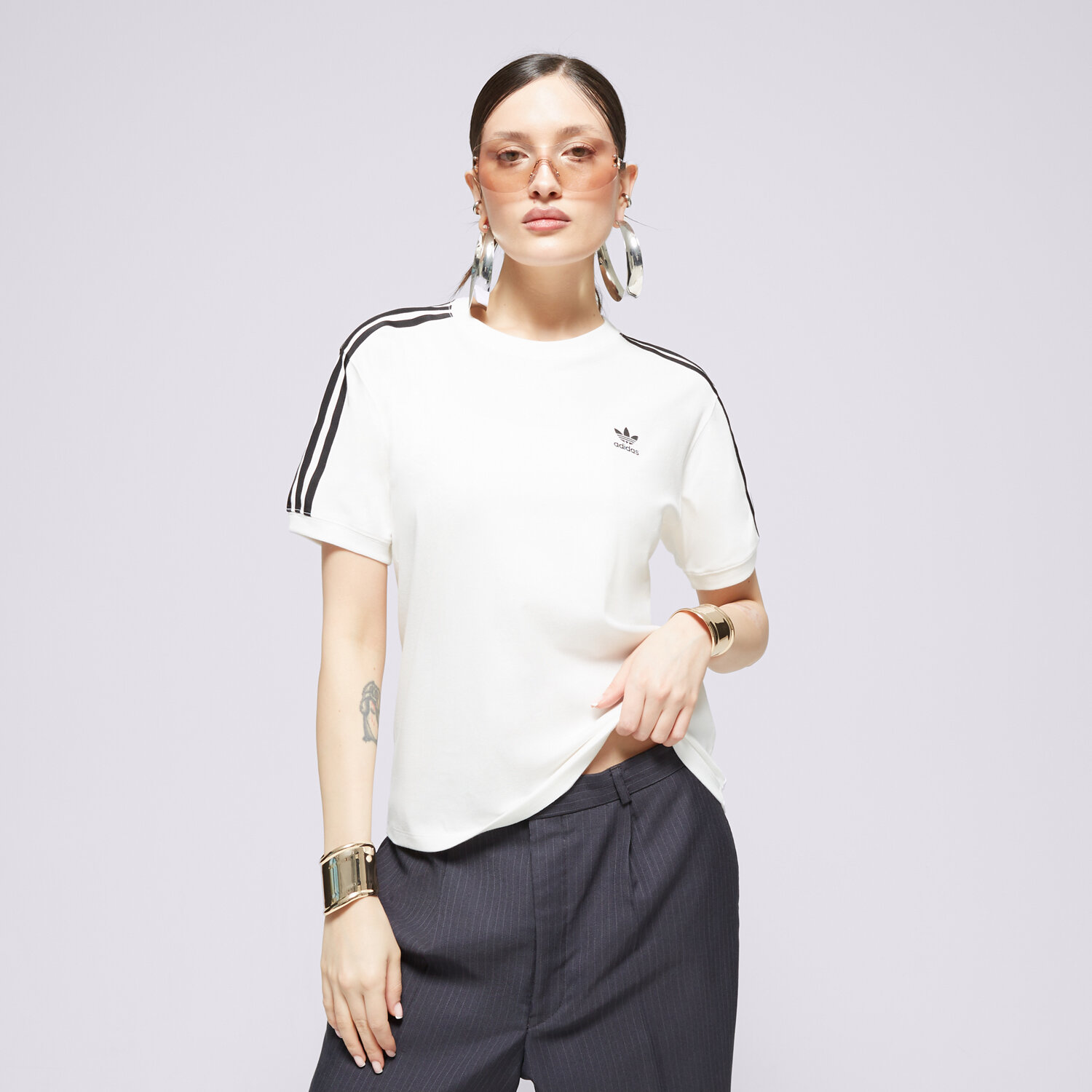 dámské tričko ADIDAS TRIČKO 3 STRIPE TEE IR8051 BÍLÁ