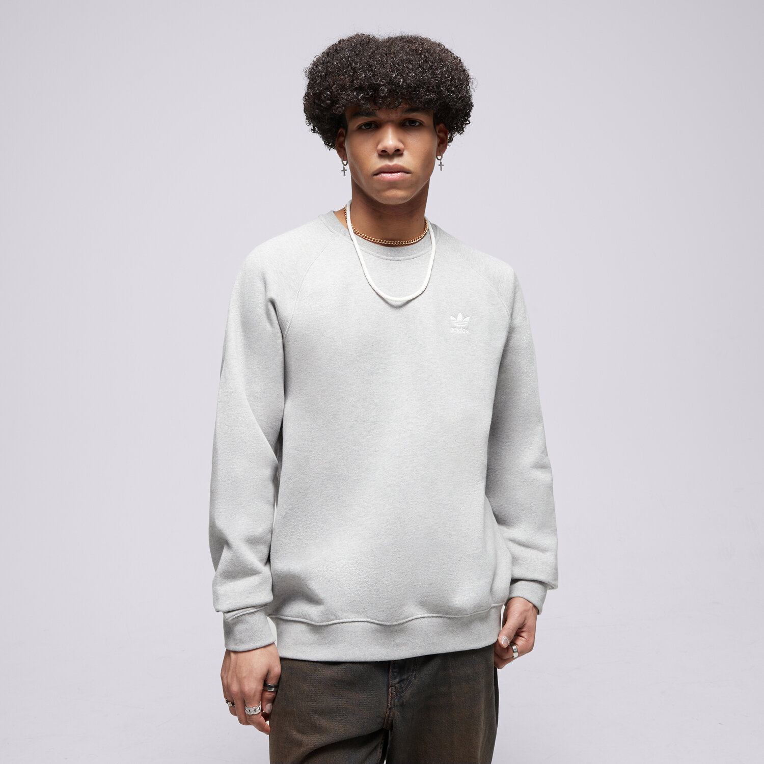 pánská mikina ADIDAS MIKINA ESSENTIAL CREW IM4537 ŠEDÁ