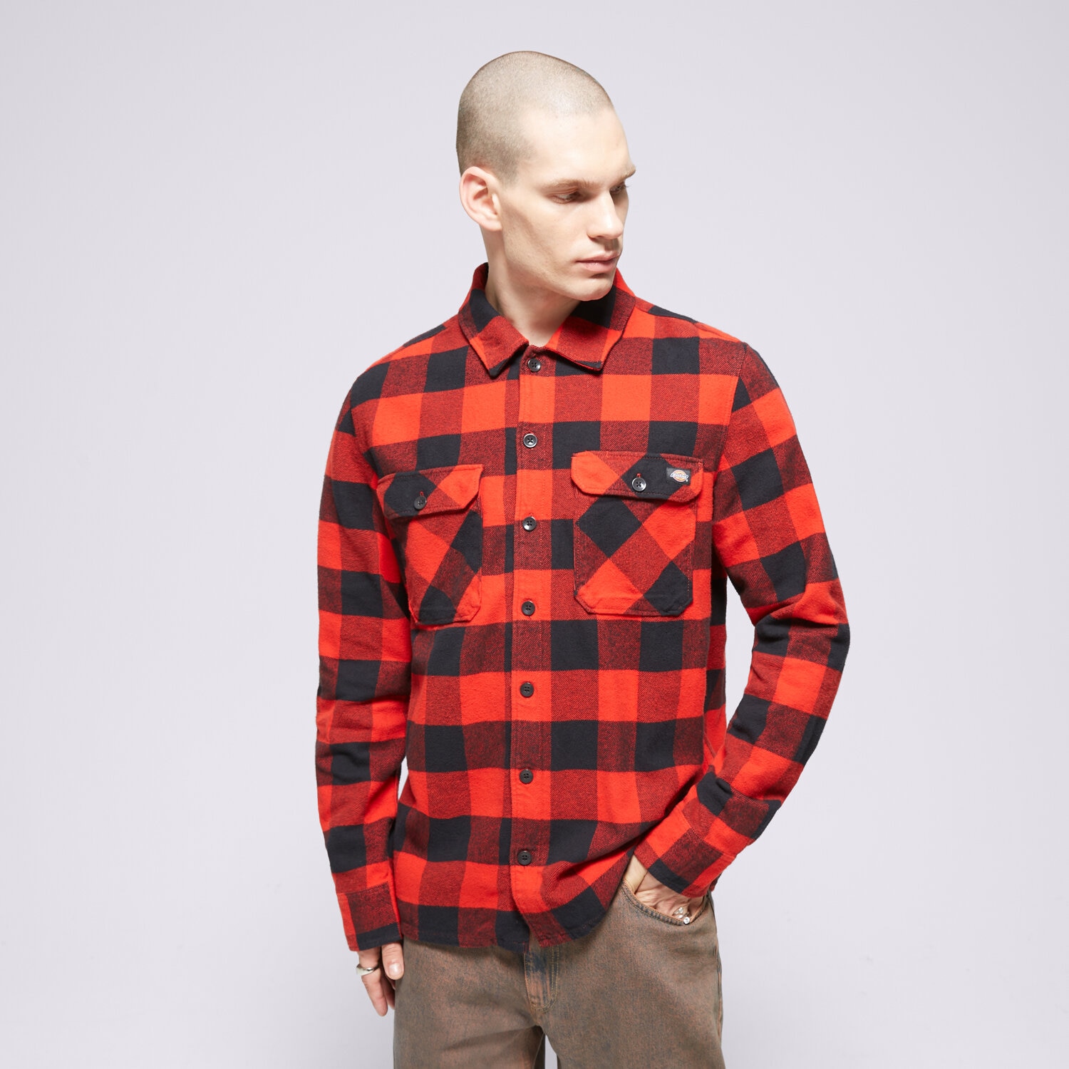 pánská košile DICKIES KOŠILE NEW SACRAMENTO SHIRT DK0A4XDZRDX1 ČERVENÁ