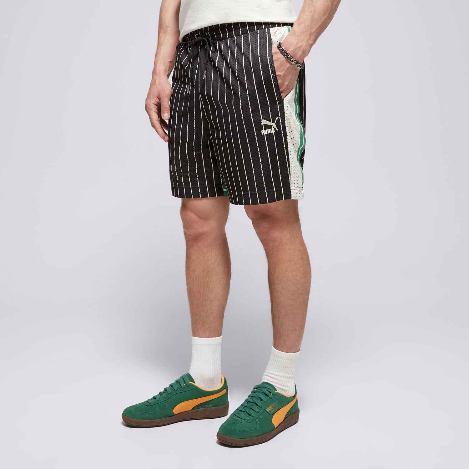 pánské kraťasy PUMA ŠORTKY  T7 FOR THE FANBASE MESH SHORTS 62439401 ČERNÁ