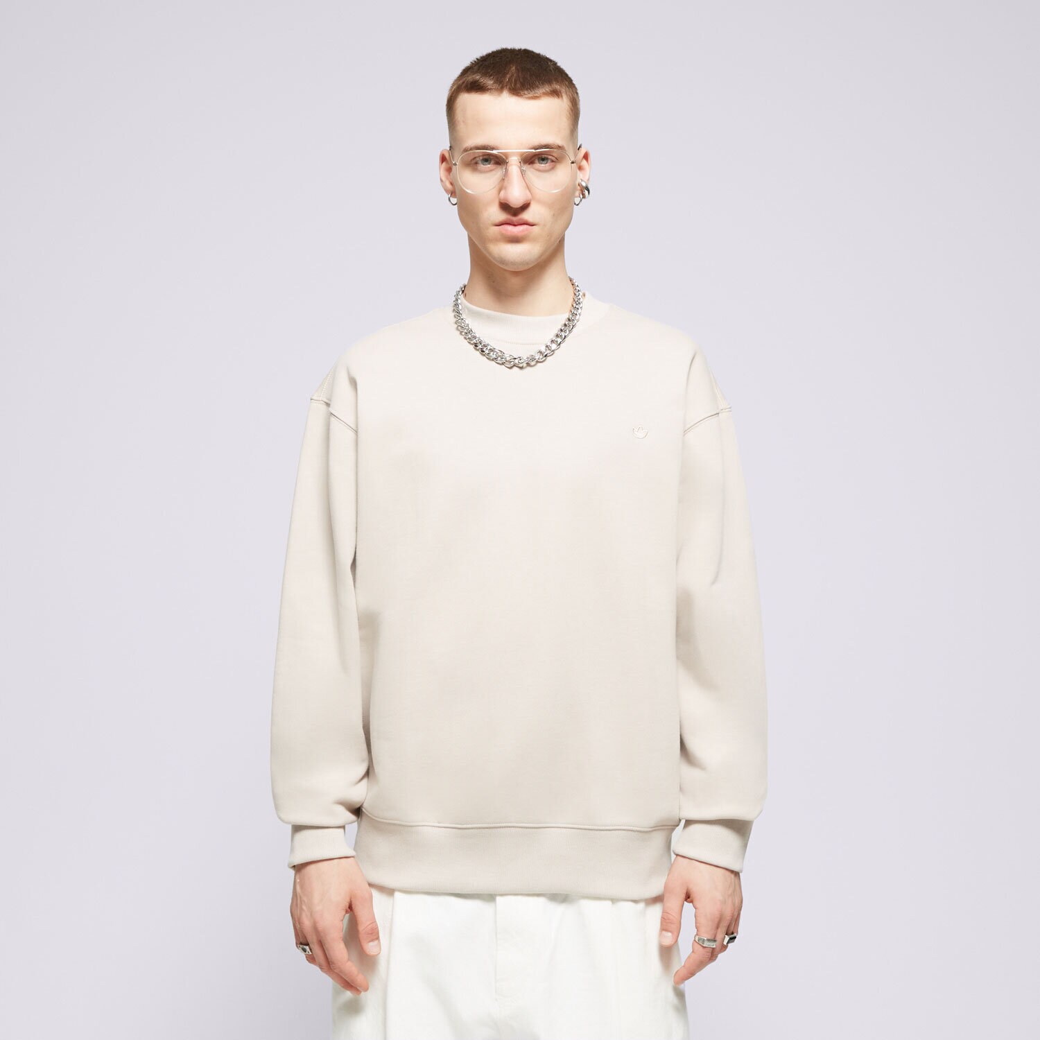 pánská mikina ADIDAS MIKINA C CREW FT IR7920 BÉŽOVÁ