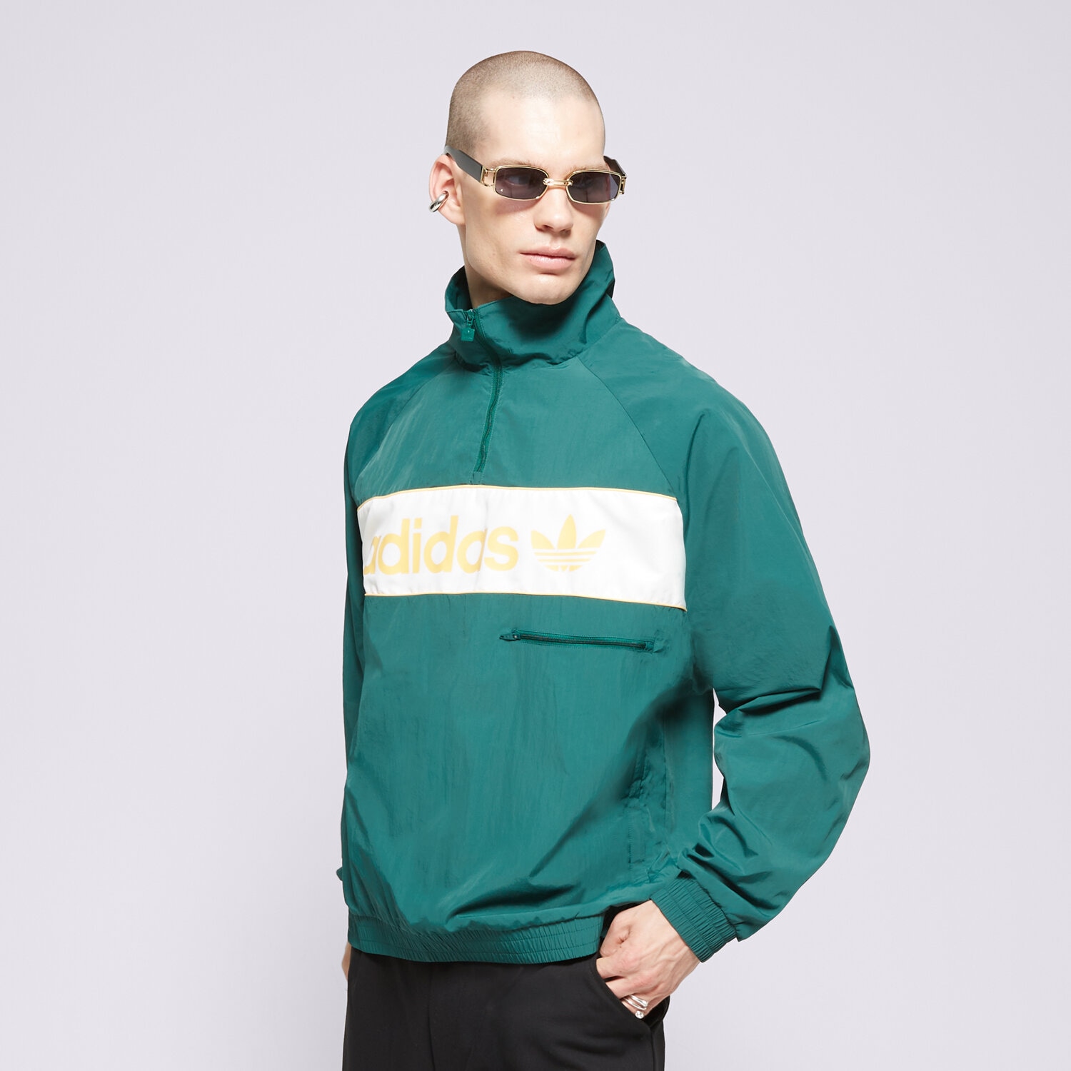 pánská mikina ADIDAS MIKINA WINDBREAKER IS3318 ZELENÁ