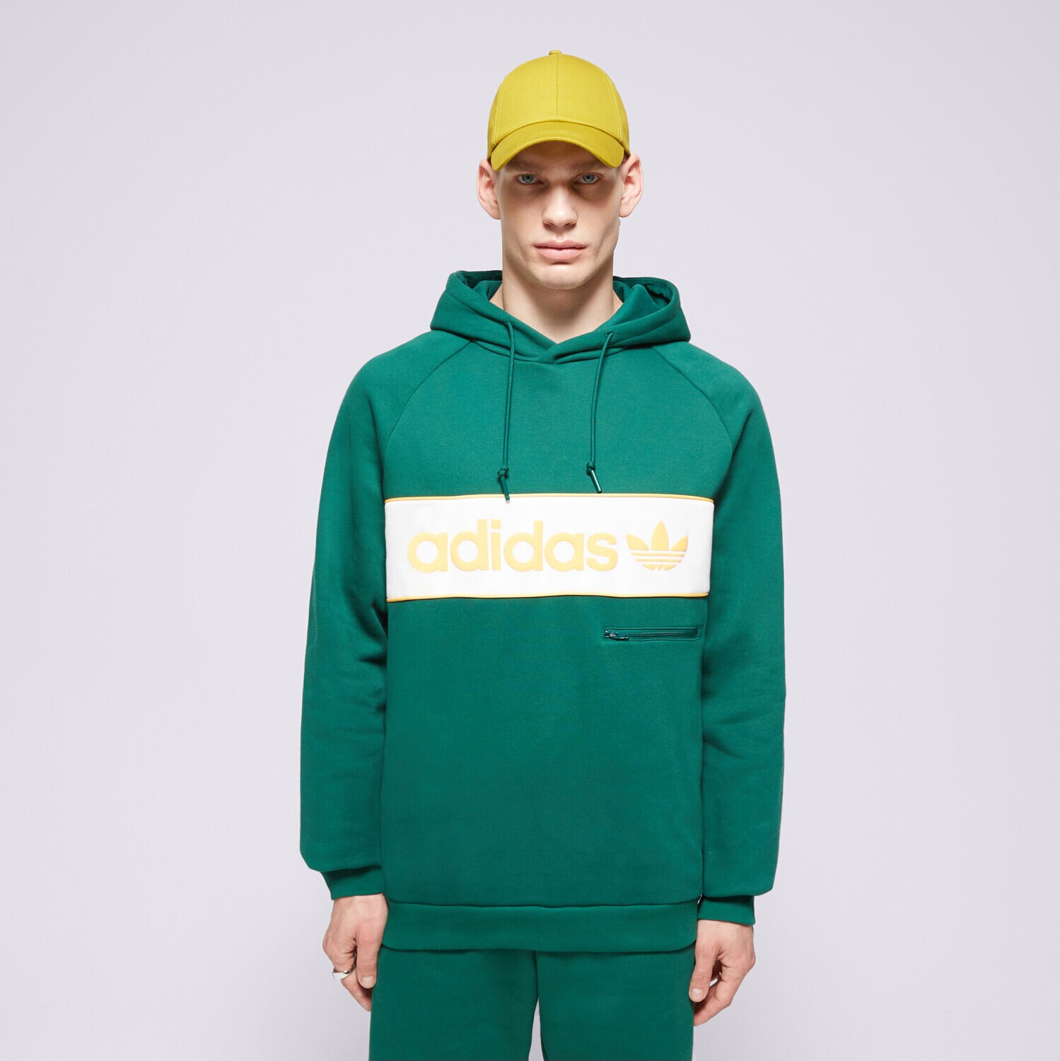 pánská mikina ADIDAS MIKINA S KAPUCÍ NY HOODIE IS5734 ZELENÁ