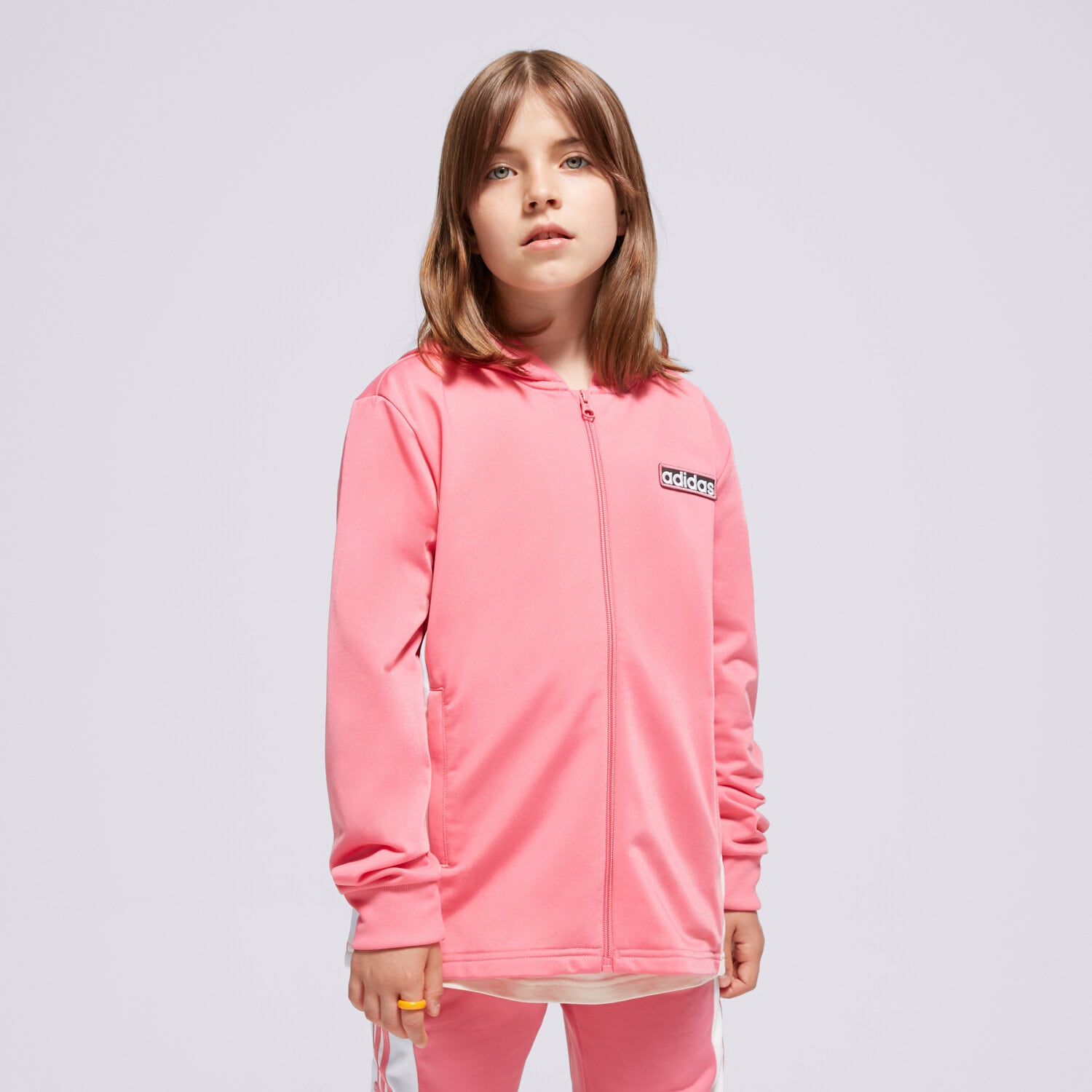 dětská mikina ADIDAS MIKINA S KAPUCÍ FZ HOODIE GIRL IN2115 RŮŽOVÁ