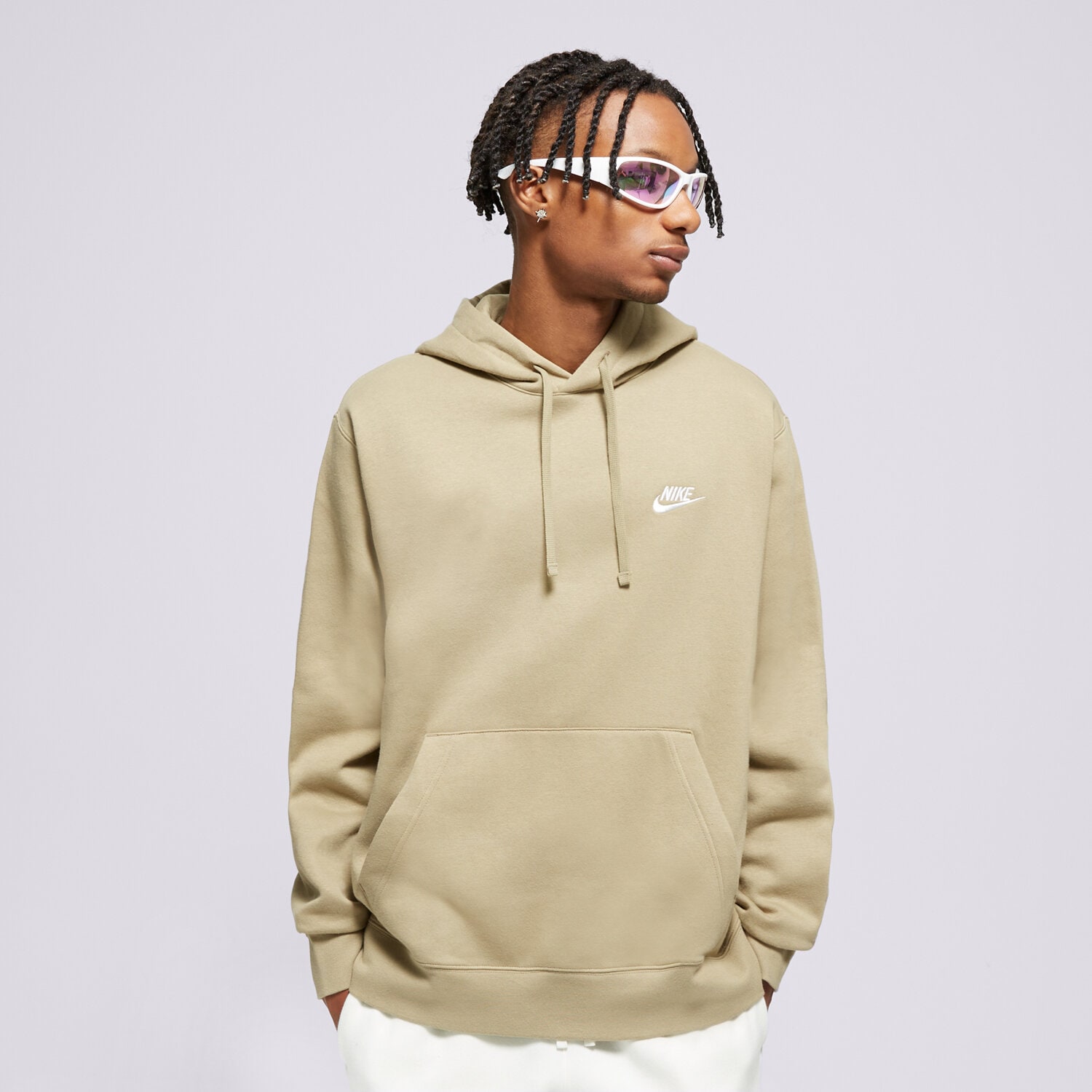 pánská mikina NIKE MIKINA S KAPUCÍ M NSW CLUB HOODIE PO BB BV2654-276 BÉŽOVÁ
