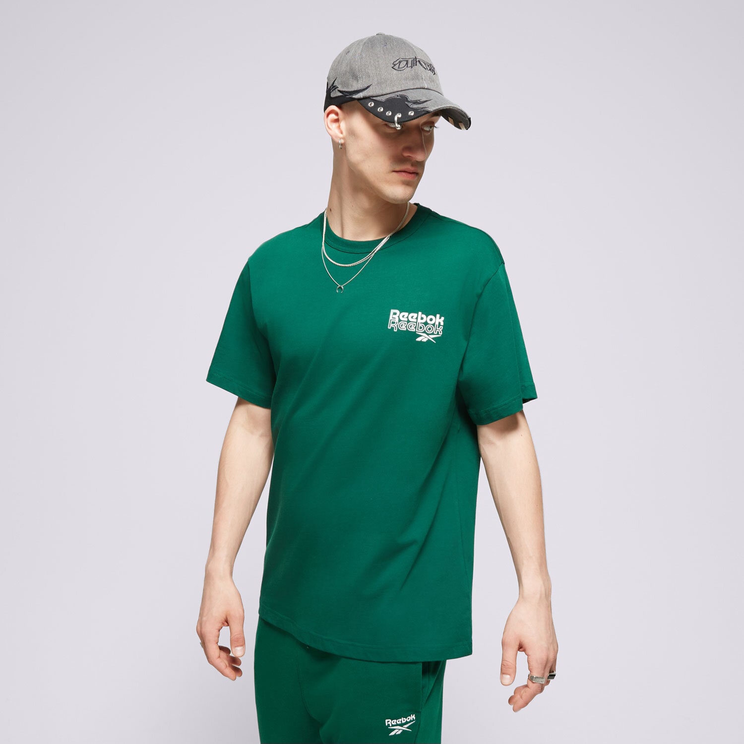 pánské tričko REEBOK TRIČKO RI PROP OF RBK GFX SS  100076384 ZELENÁ