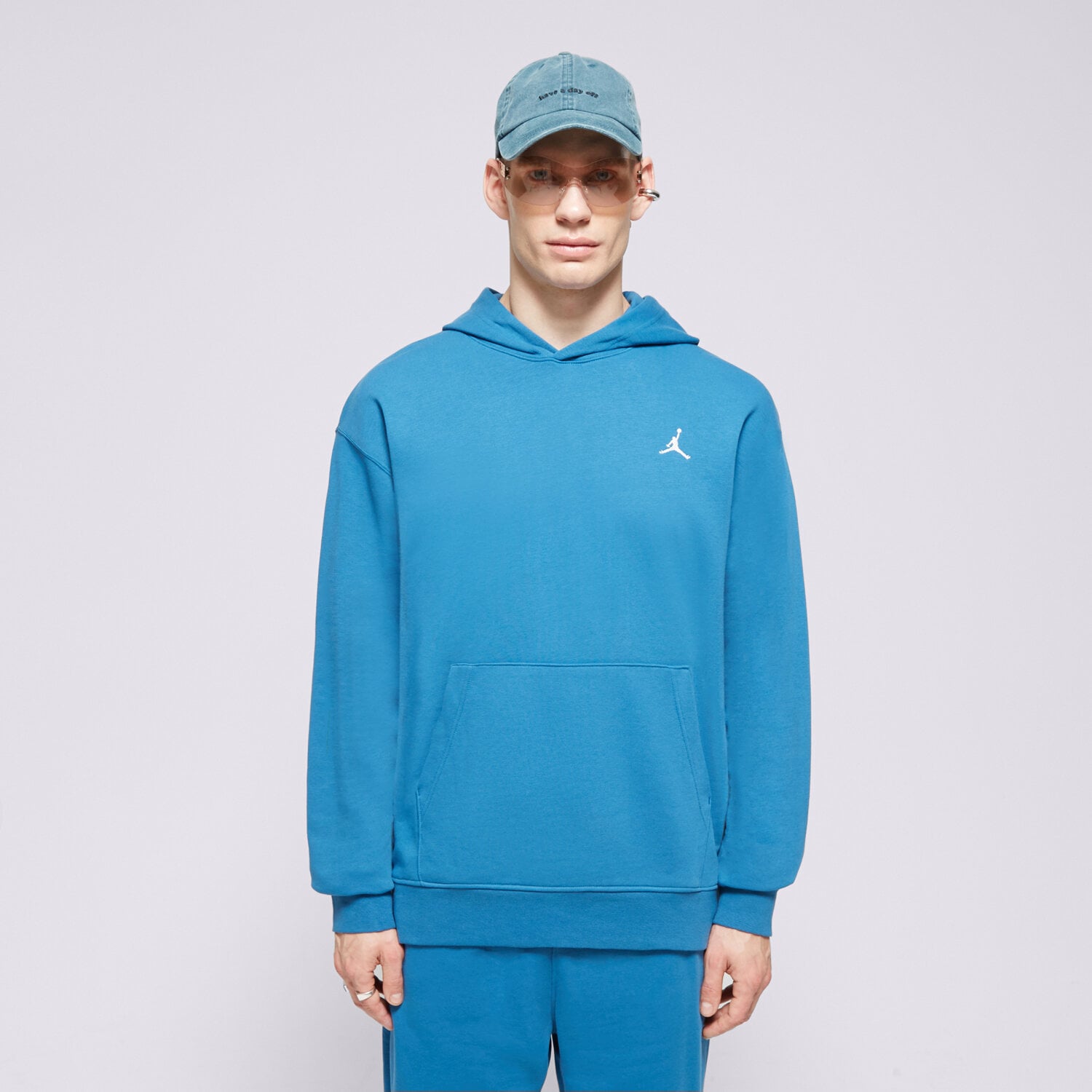 pánská mikina MIKINA S KAPUCÍ M JORDAN ESS FLC PO LB FQ3678-457 MODRÁ