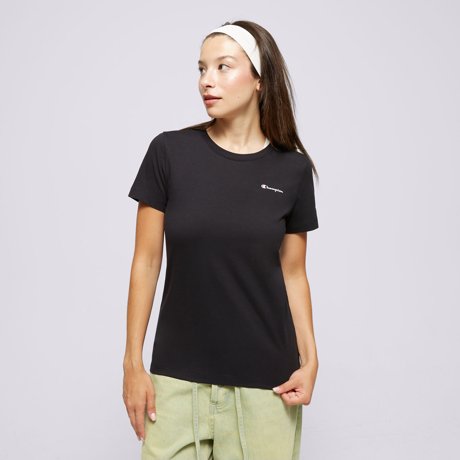 dámské tričko CHAMPION TRIČKO CREWNECK TRIČKO 117367KK001 ČERNÁ