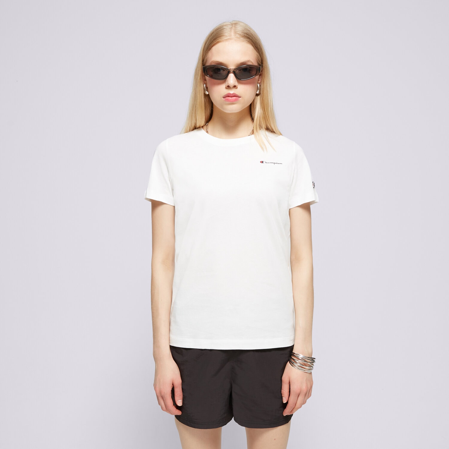 dámské tričko CHAMPION TRIČKO CREWNECK TRIČKO 117367WW001 BÍLÁ