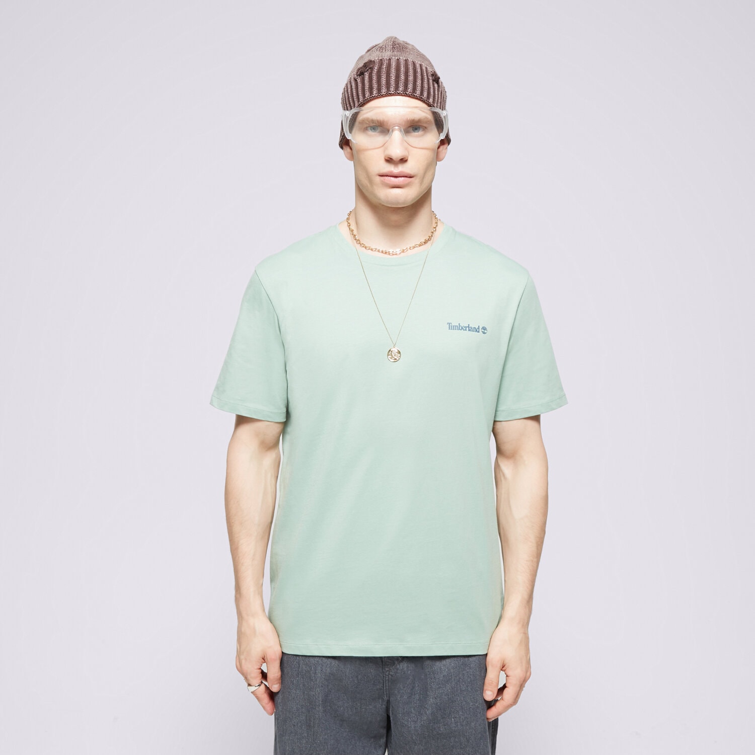 pánské tričko TIMBERLAND TRIČKO SMALL LOGO PRINT TEE TB0A5QQTEW01 ZELENÁ