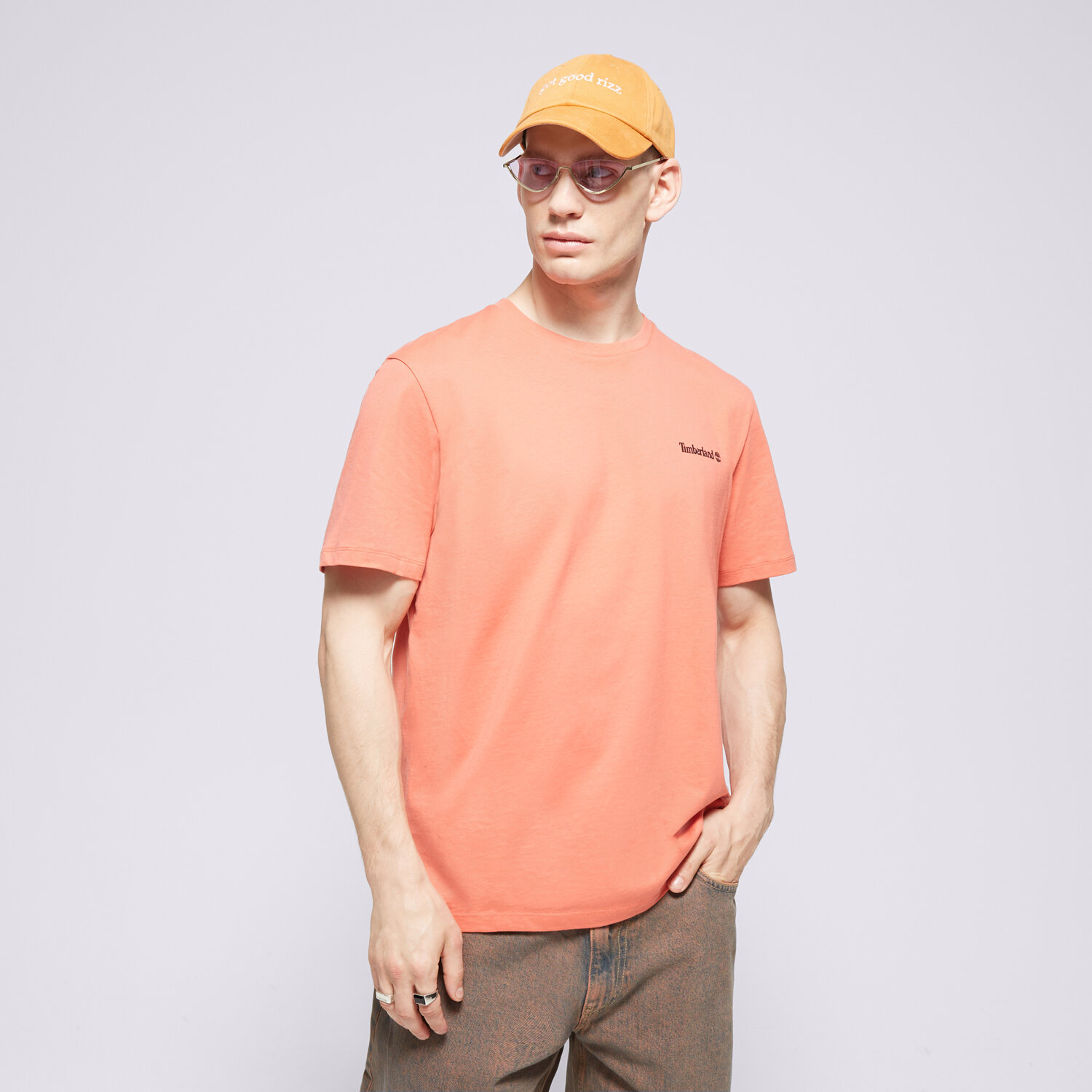 pánské tričko TIMBERLAND TRIČKO SMALL LOGO PRINT TEE TB0A5QQTEI41 ČERVENÁ