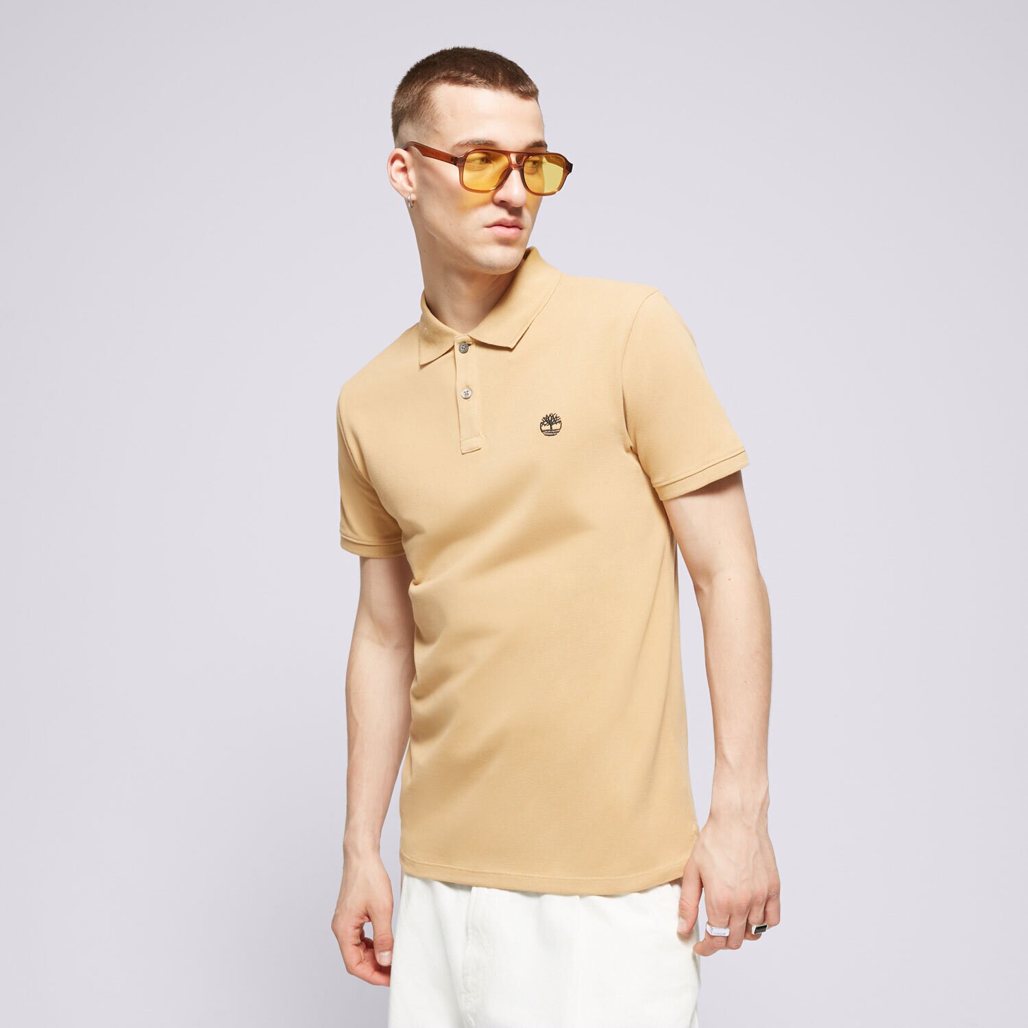 pánské polo tričko TIMBERLAND TRIČKO TFO CHEST LOGO TB0A2BS1EH31 HNĚDÁ