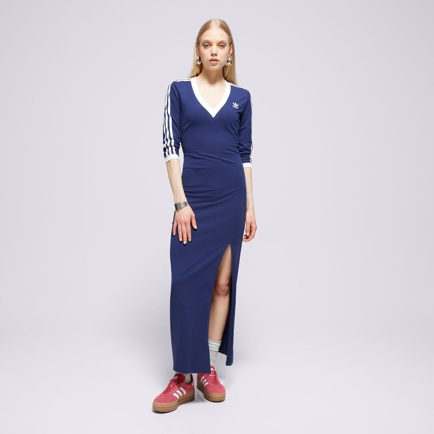 dámské šaty ADIDAS ŠATY MAXI DRESS V IP2987 TMAVOMODRÁ