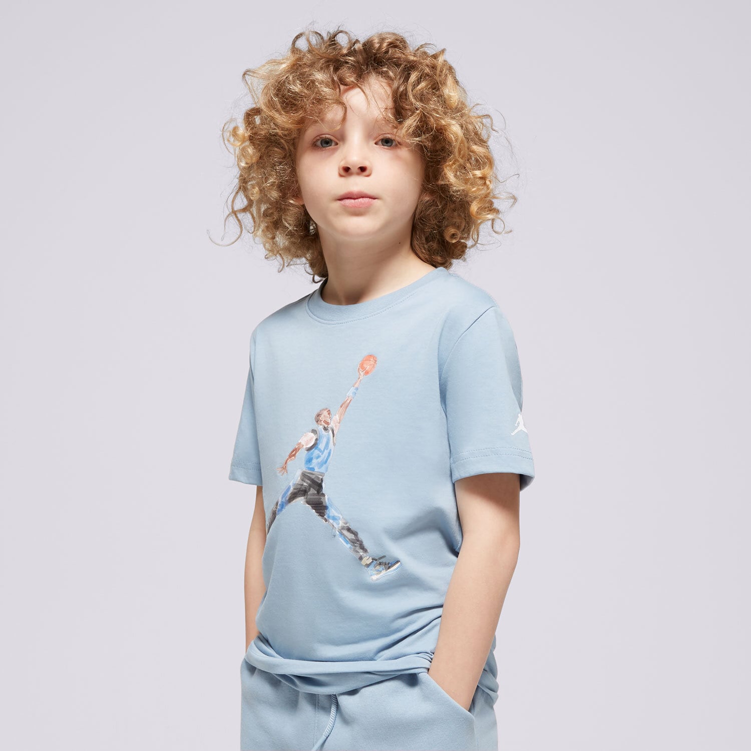 dětské tričko JORDAN TRIČKO WATERCOLOR JUMPMAN S/S TEE BOY 95C900-B18 MODRÁ