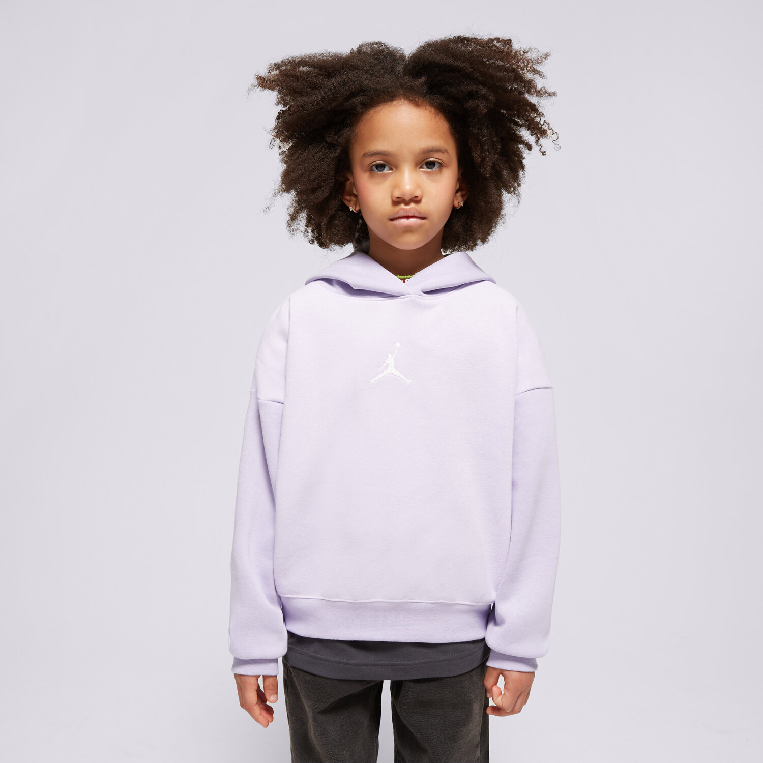 dětská mikina JORDAN MIKINA S KAPUCÍ ICON PLAY PO HOODIE GIRL 45C695-P36 FIALOVÁ