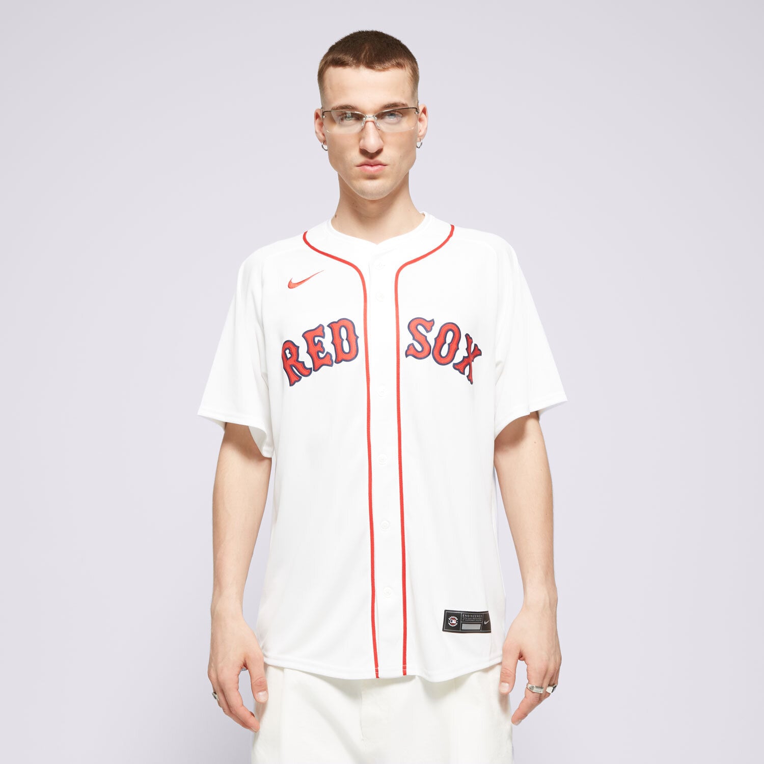 pánská košile NIKE KOŠILE NIKE BOSTON RED SOX MLB T7LM-BQHO-BQ-L23 BÍLÁ